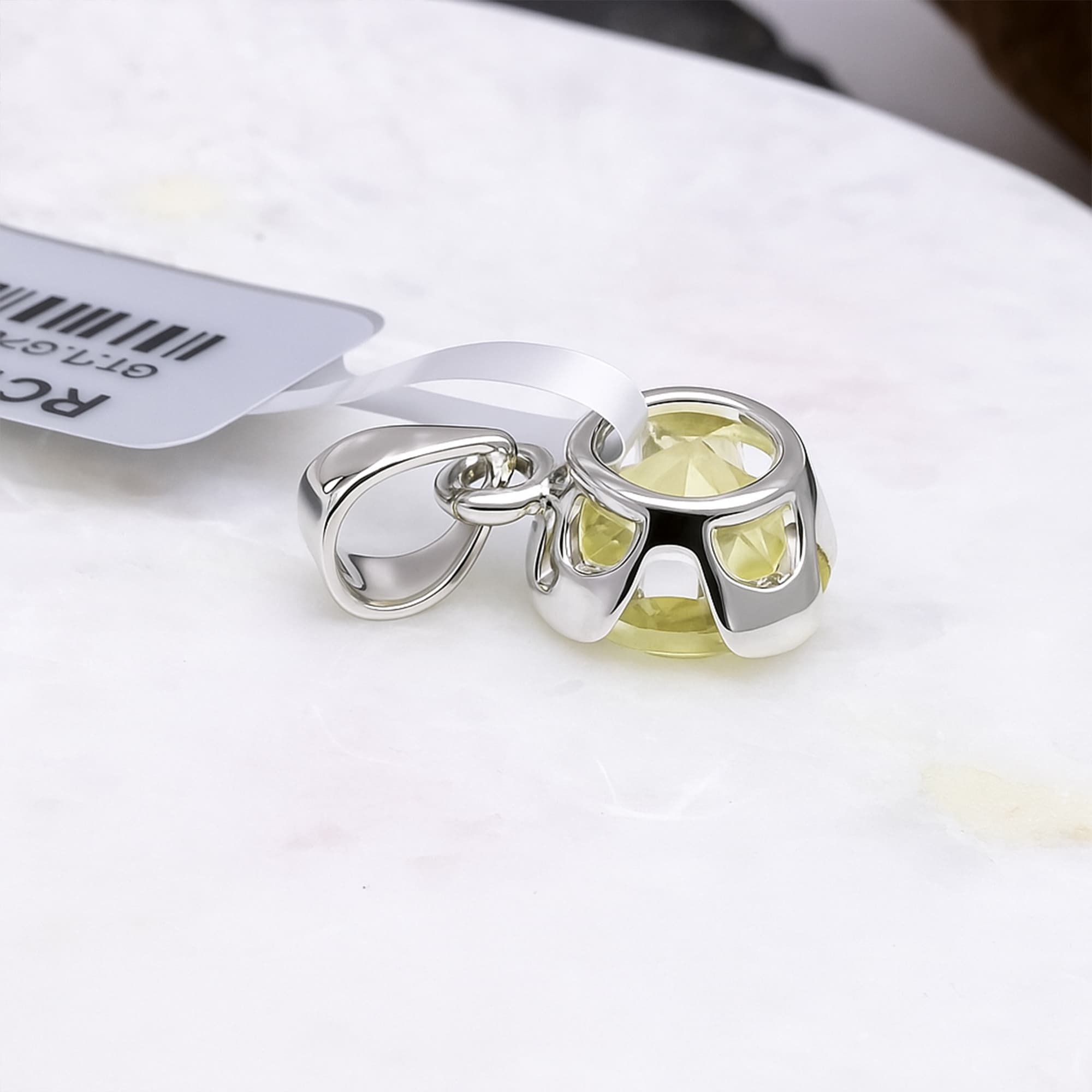 Celestial Glow Green Amethyst Solitaire Pendant