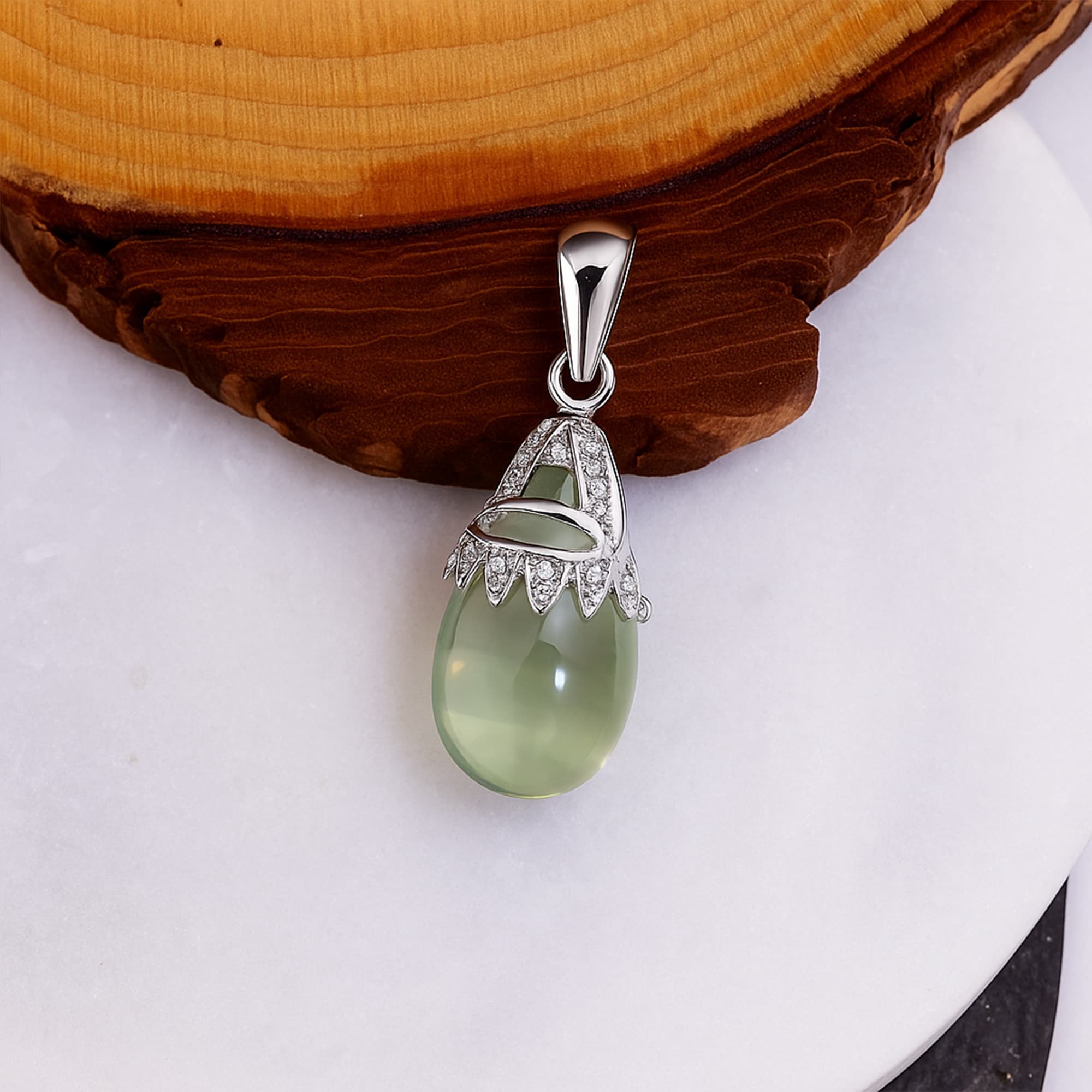 Mystic Dew Green Amethyst Drop Pendant alternate view