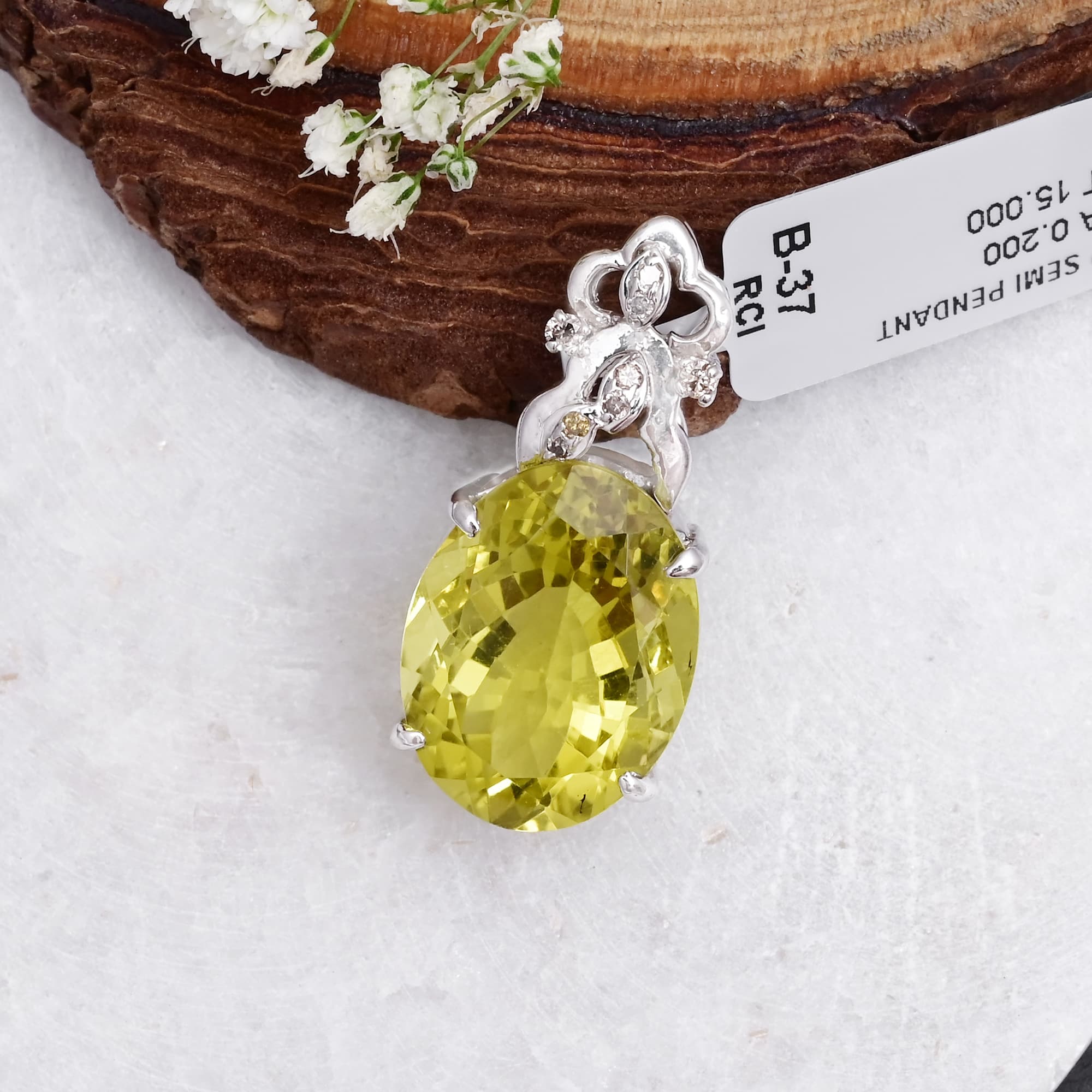 Citrine Glow Lemon Quartz Statement Pendant