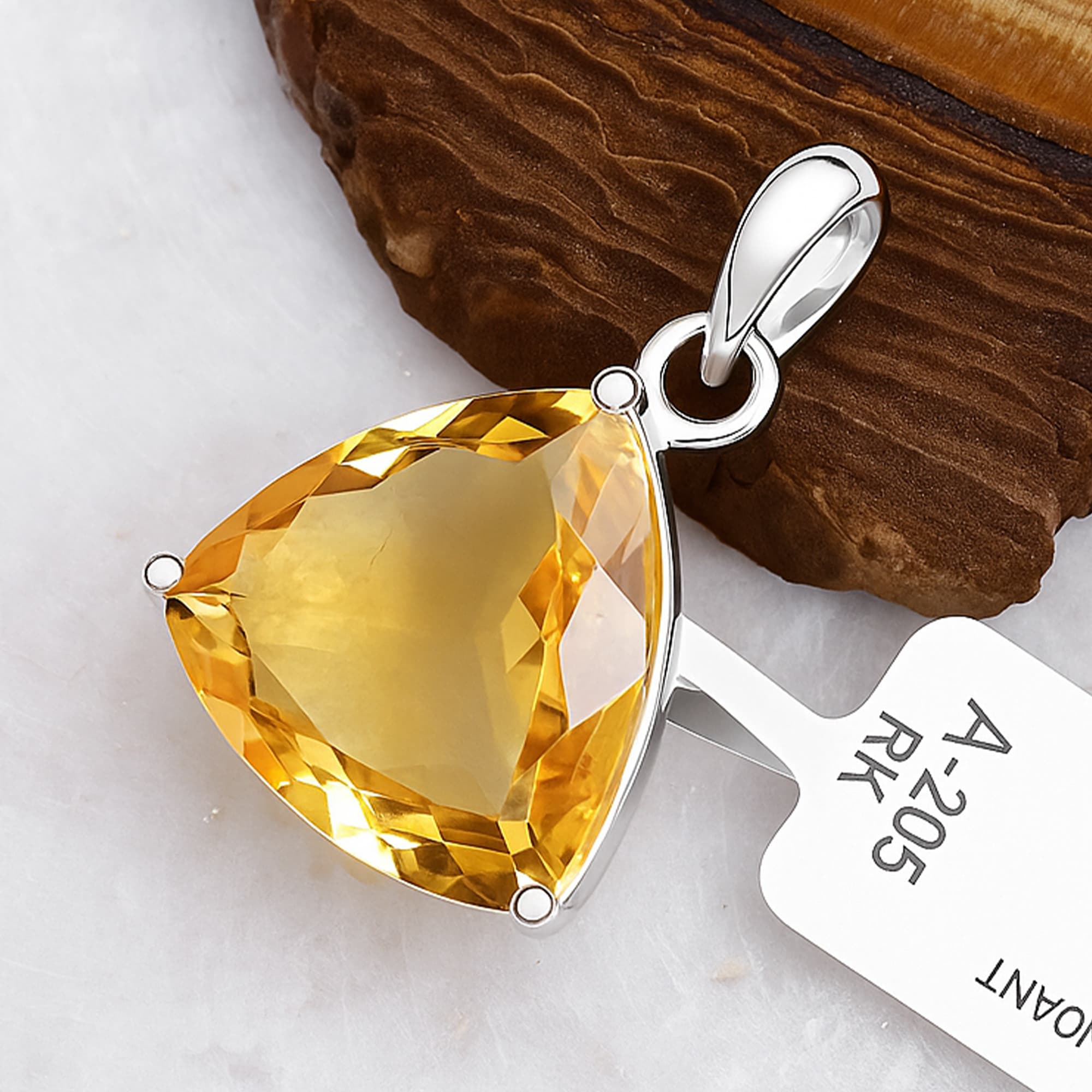 Golden Radiance Topaz Solitaire Pendant