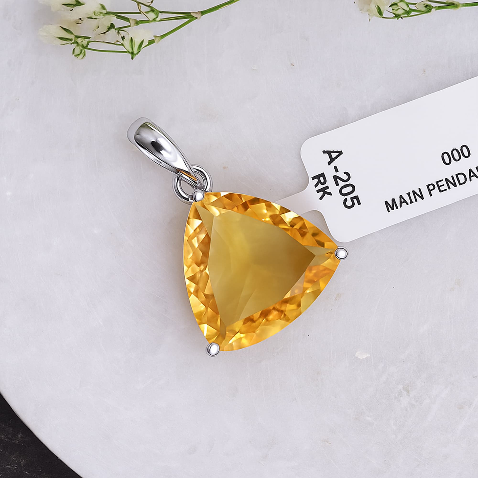 Golden Radiance Topaz Solitaire Pendant alternate view