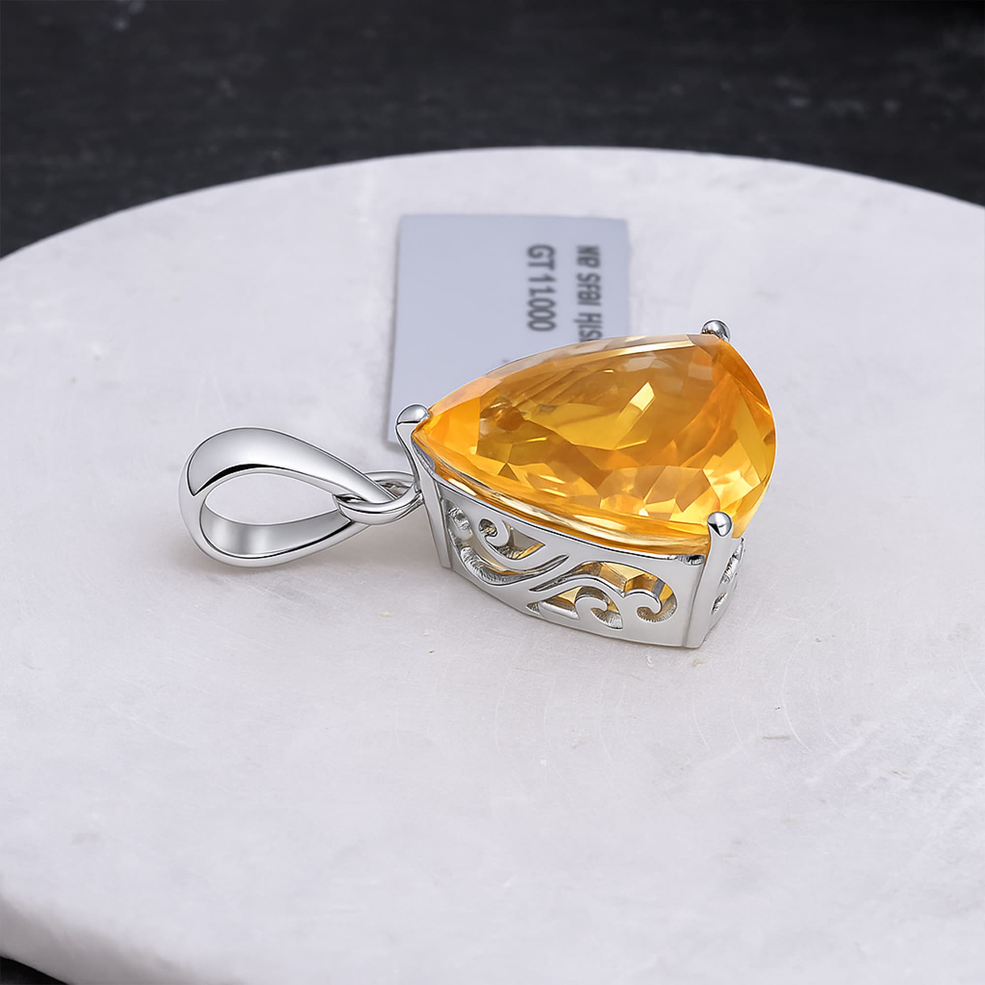 Golden Radiance Topaz Solitaire Pendant