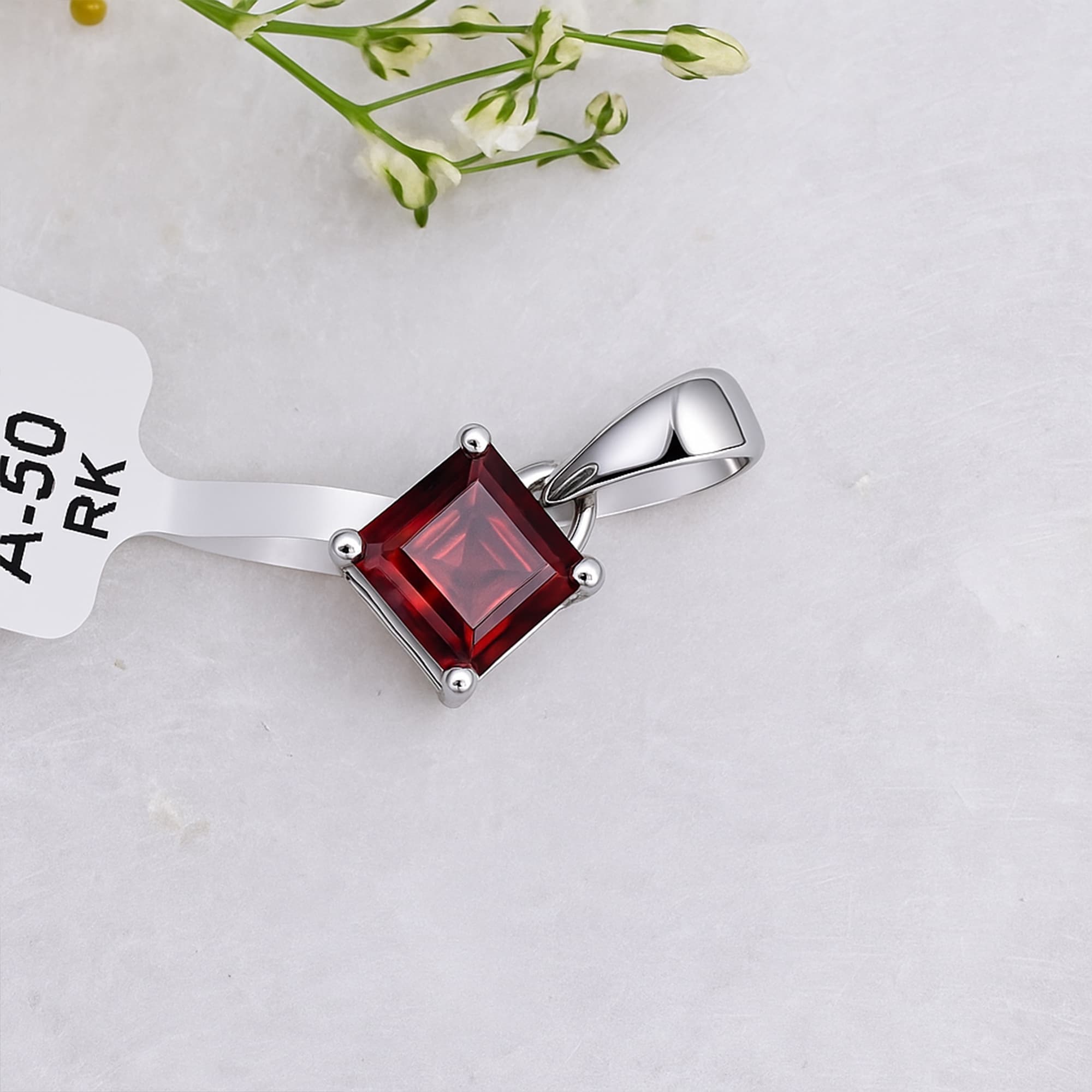 Crimson Crown Rubellite Solitaire Pendant