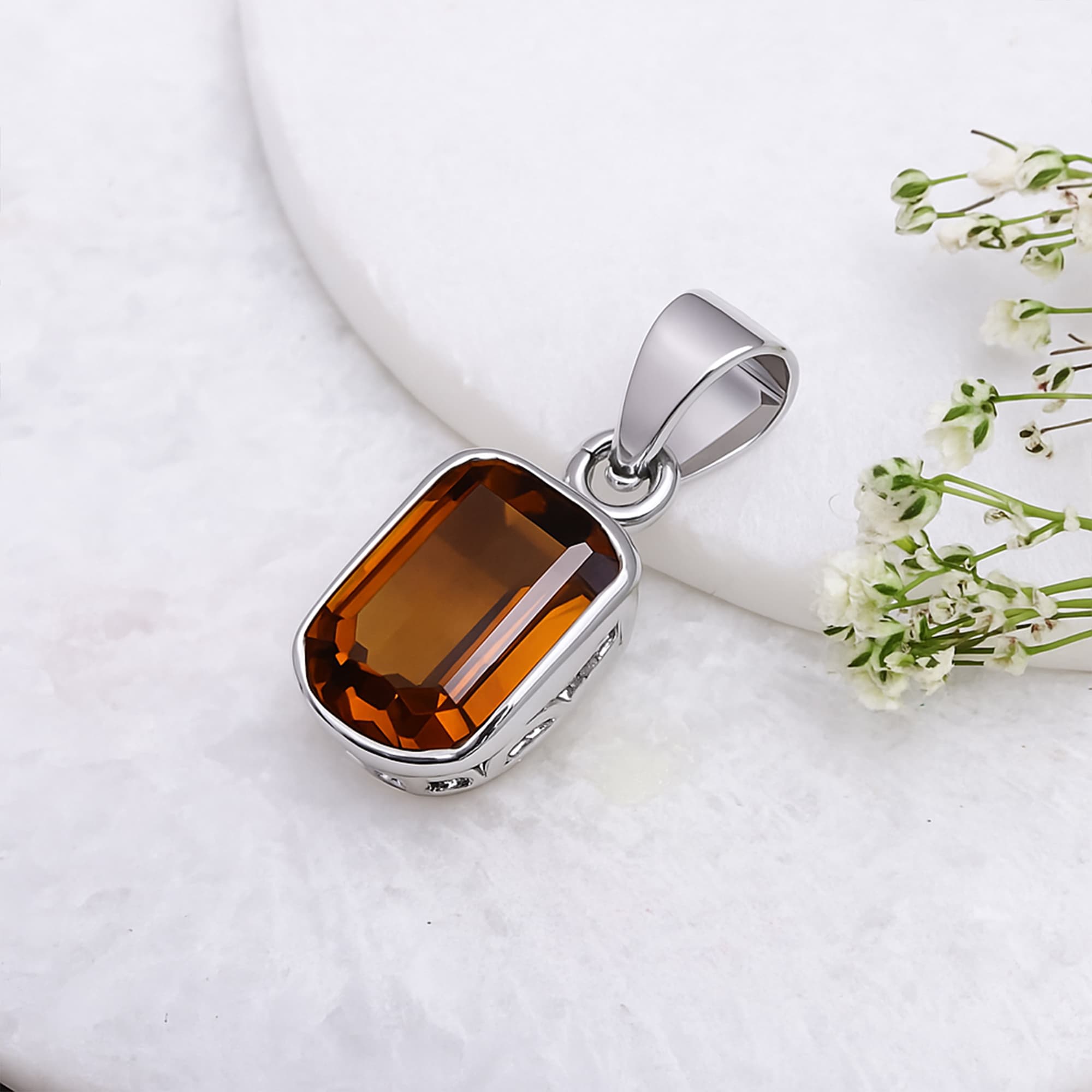 Cognac Glow Brandy Topaz Pendant alternate view