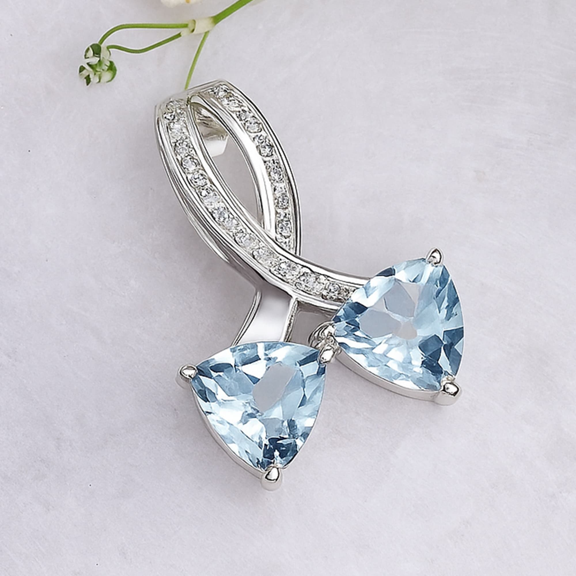 Ocean Breeze Aquamarine Infinity Pendant