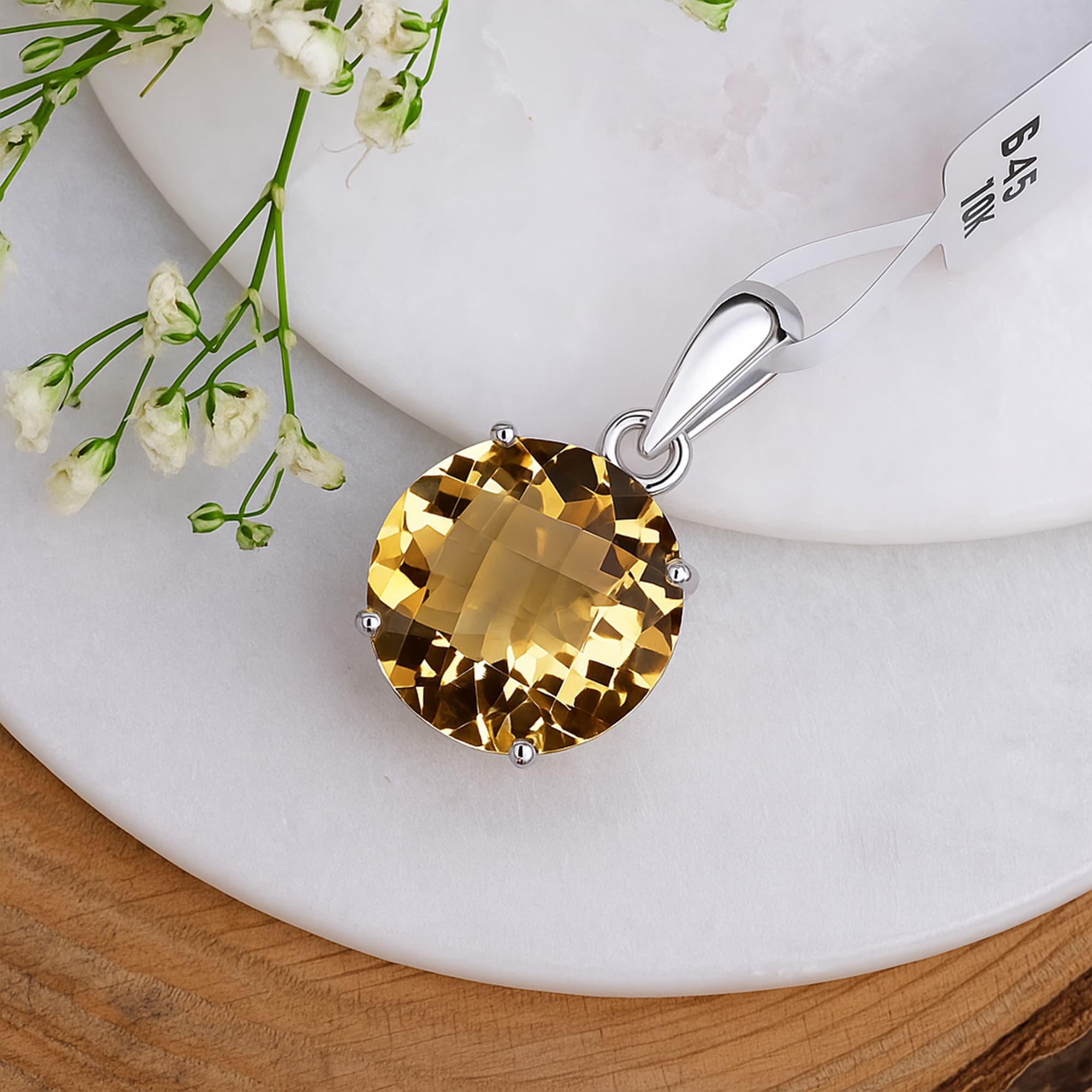 Brandy Glow Citrine Solitaire Pendant alternate view