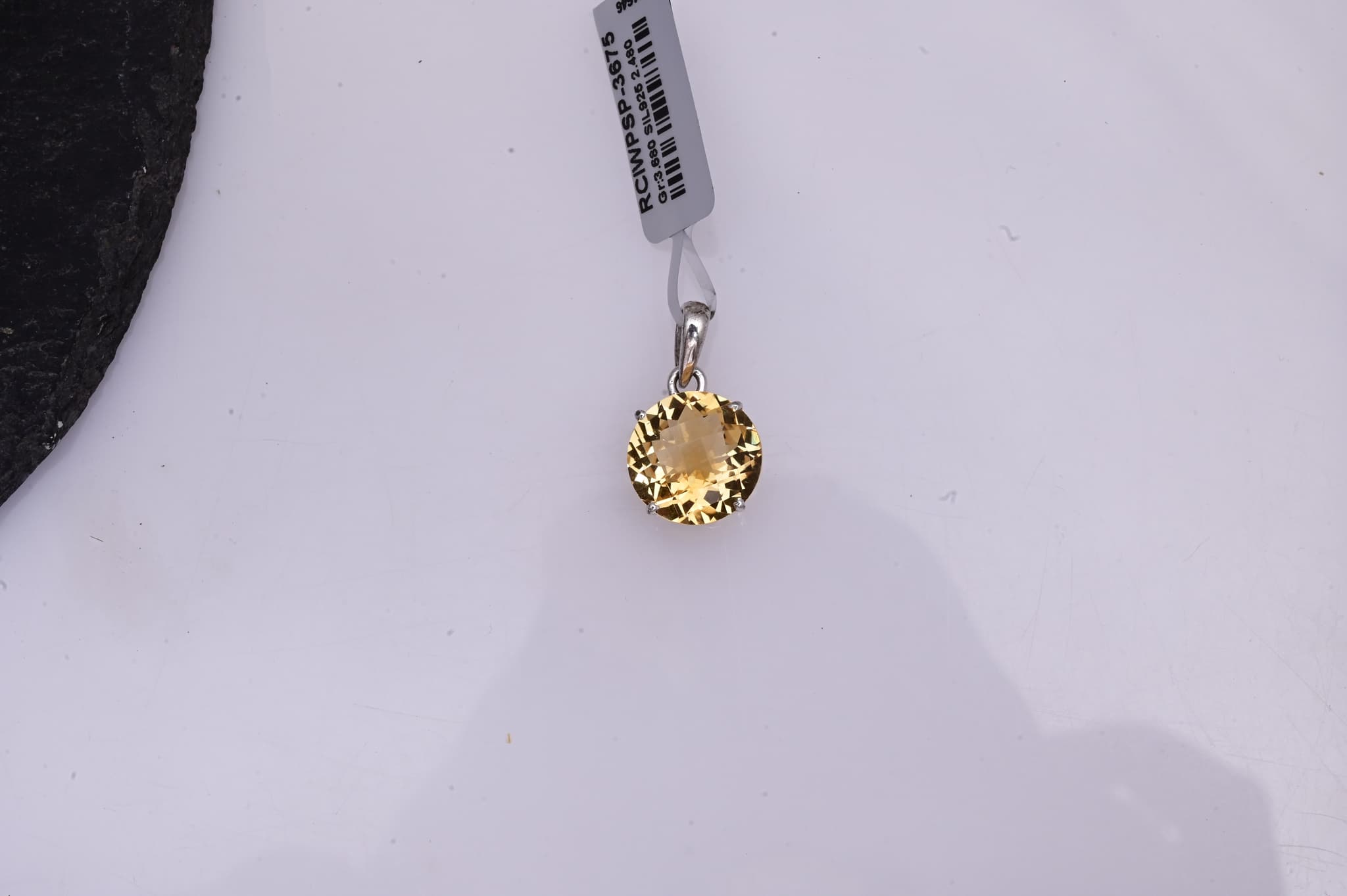 Brandy Glow Citrine Solitaire Pendant