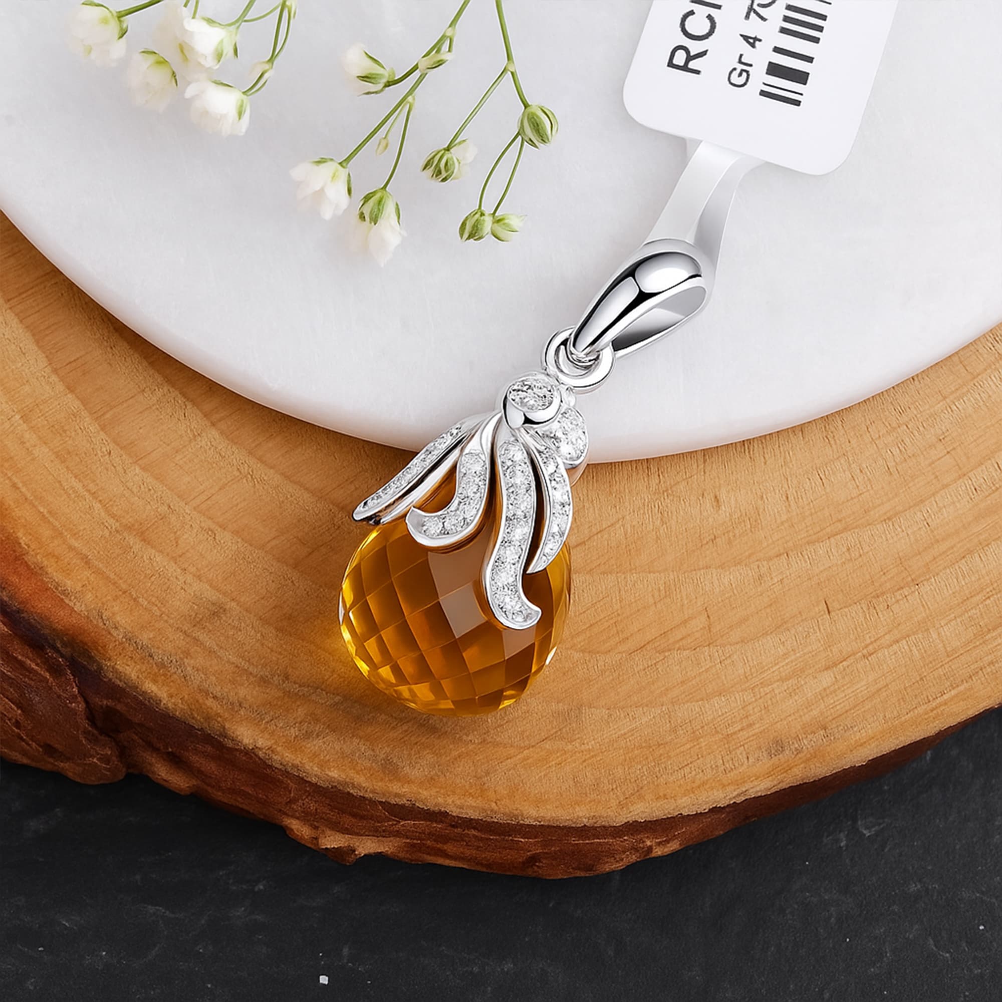 Golden Dew Citrine Designer Pendant