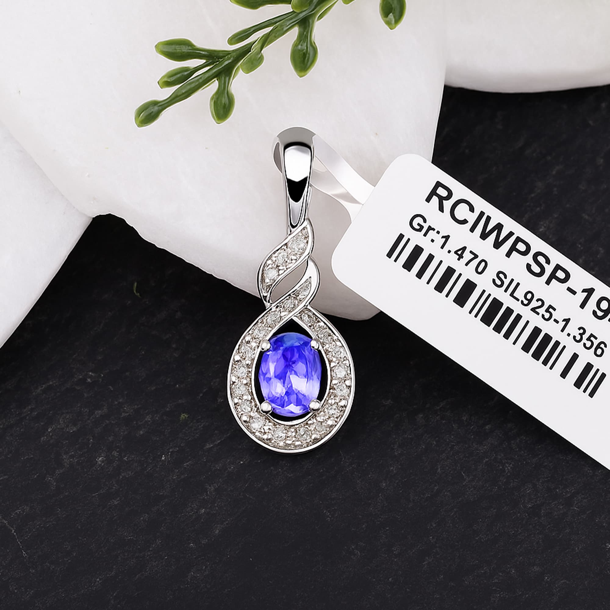 Twilight Halo Tanzanite Pendant alternate view