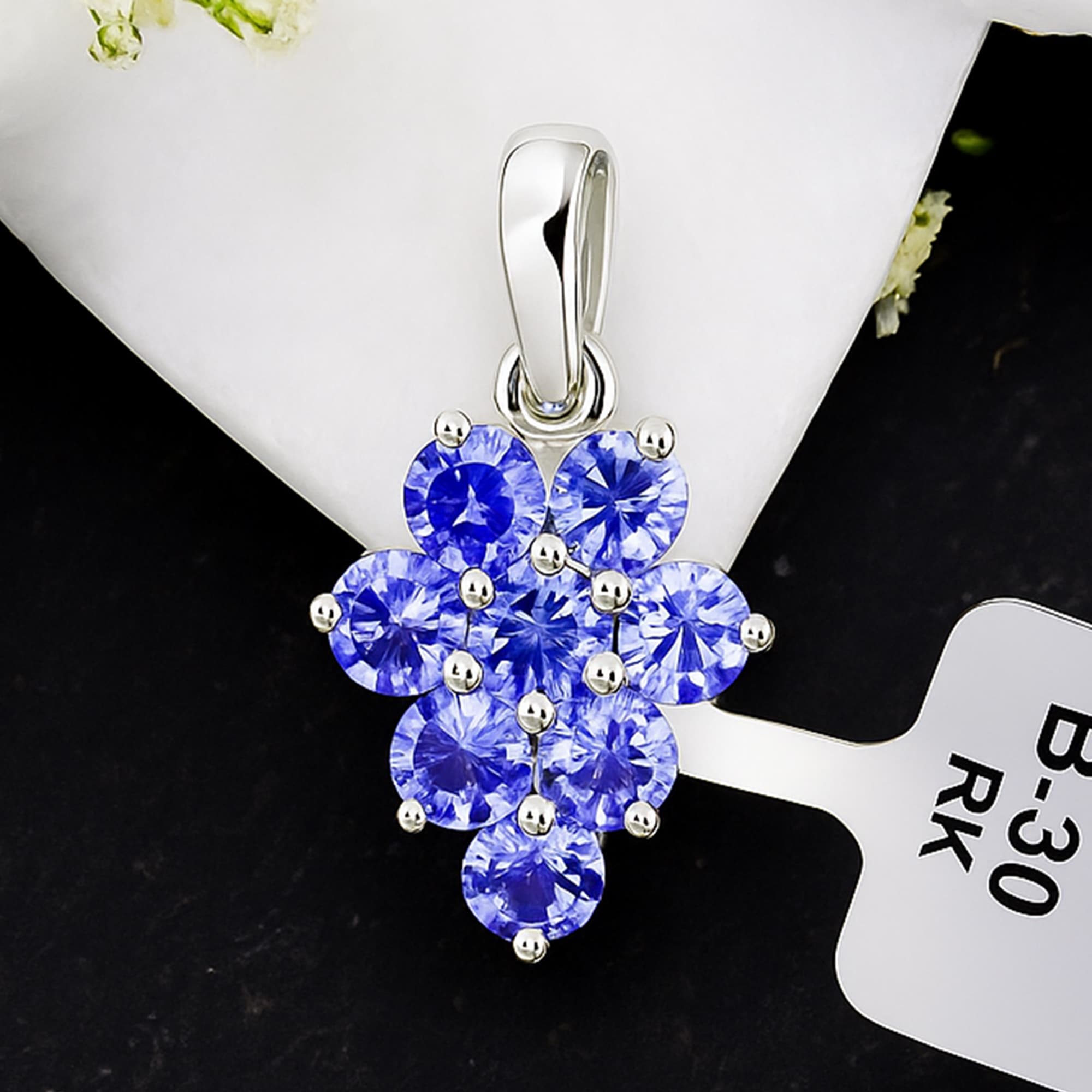 Celestial Tanzanite Cluster Pendant