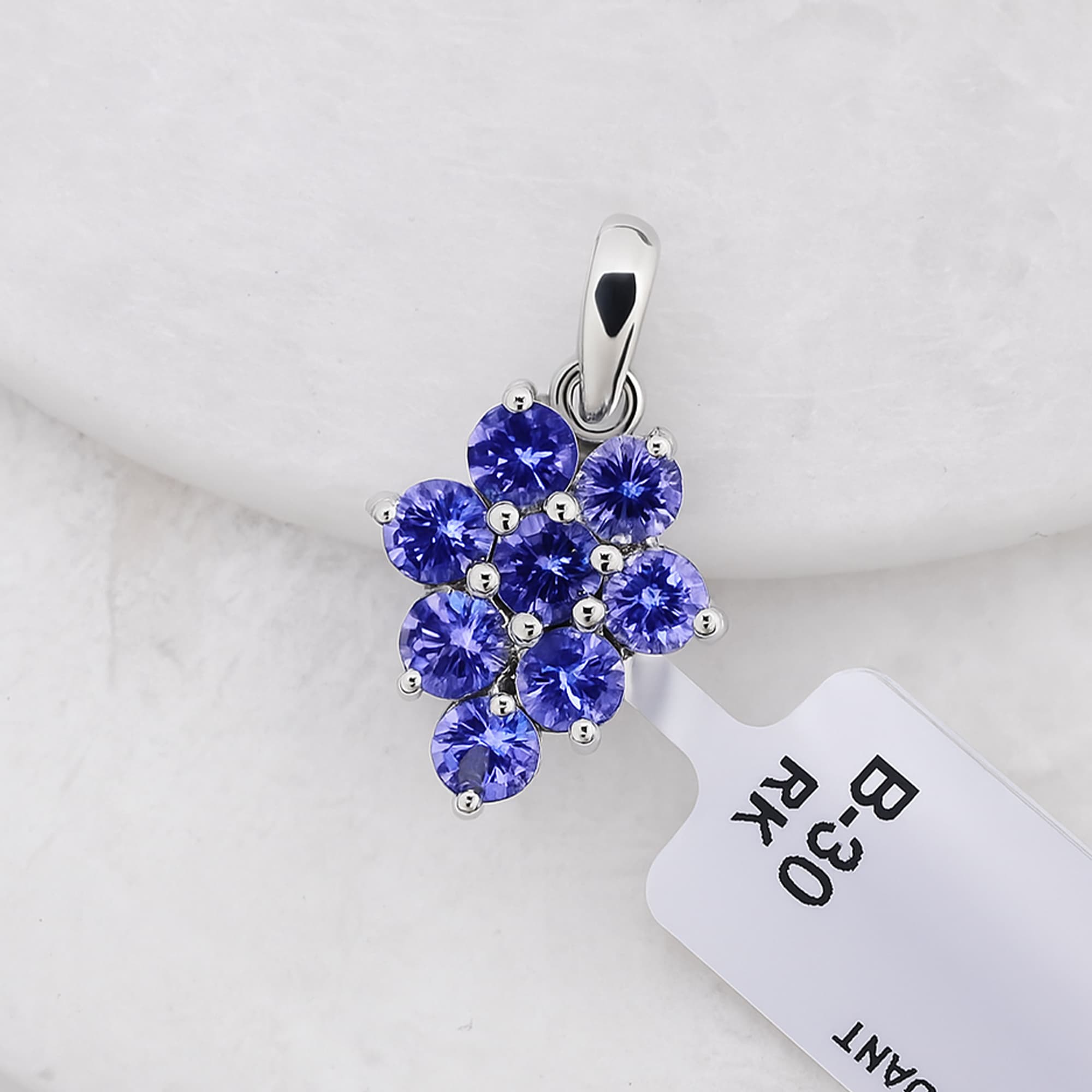 Celestial Tanzanite Cluster Pendant alternate view
