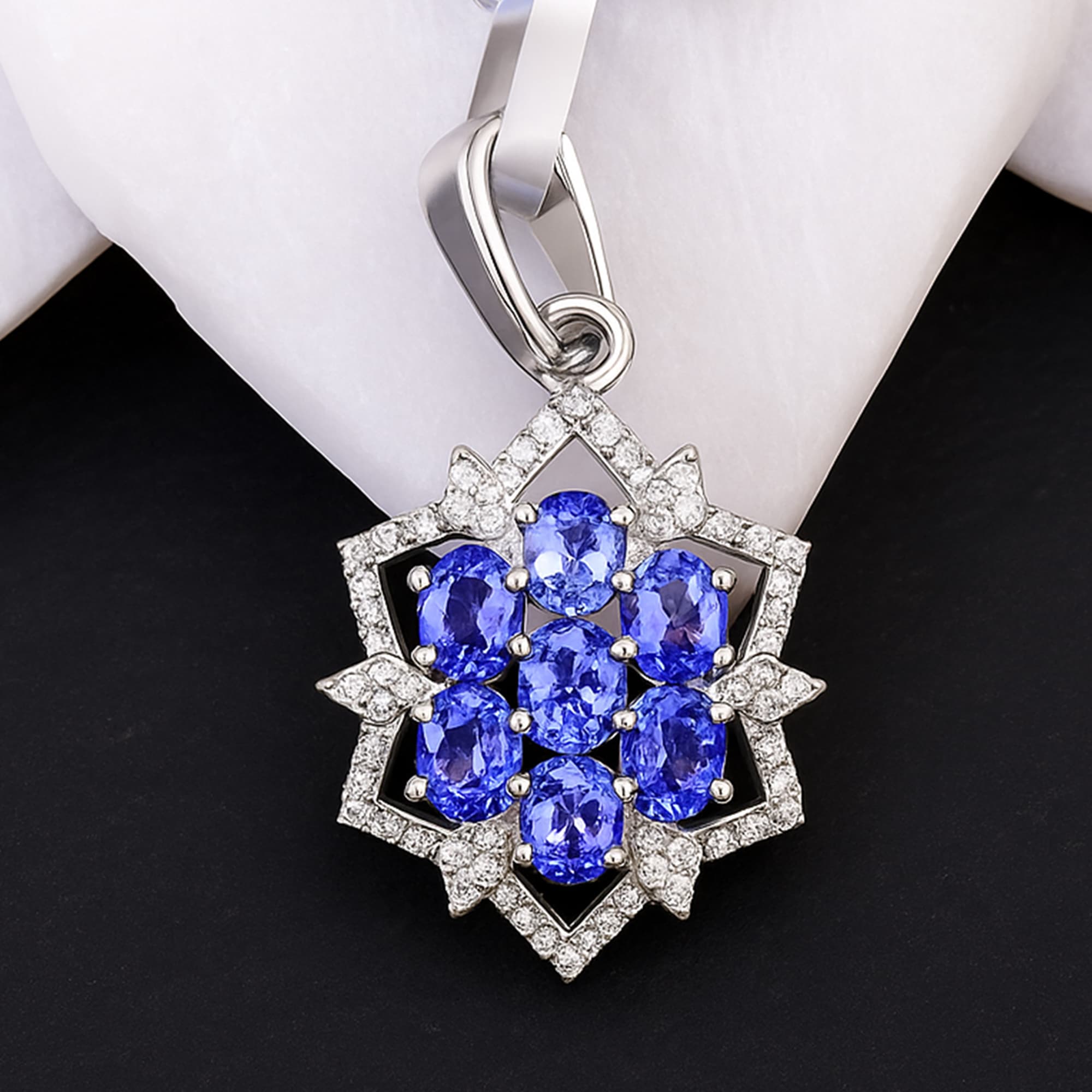 Royal Tanzanite Snowflake Pendant