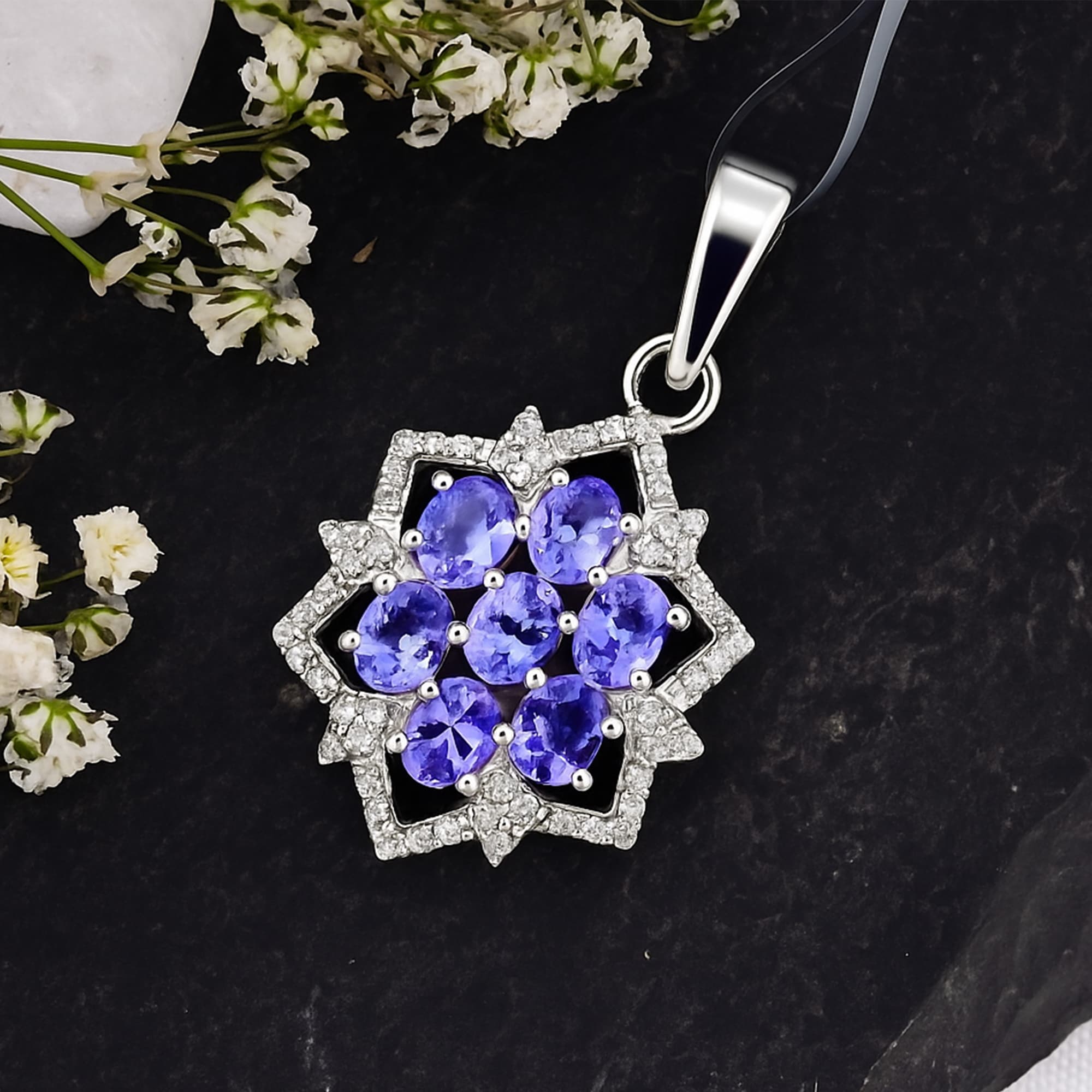 Royal Tanzanite Snowflake Pendant alternate view