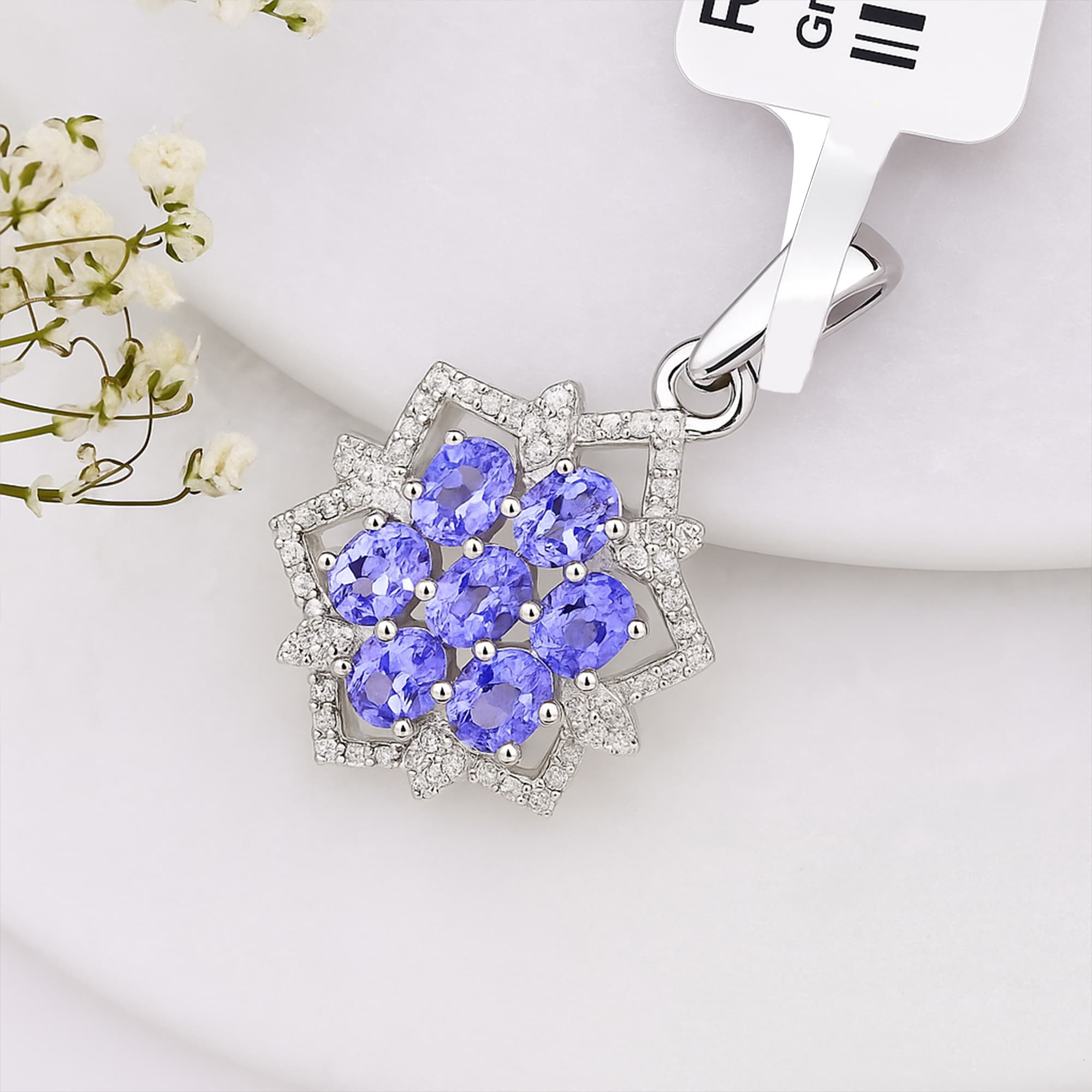 Royal Tanzanite Snowflake Pendant