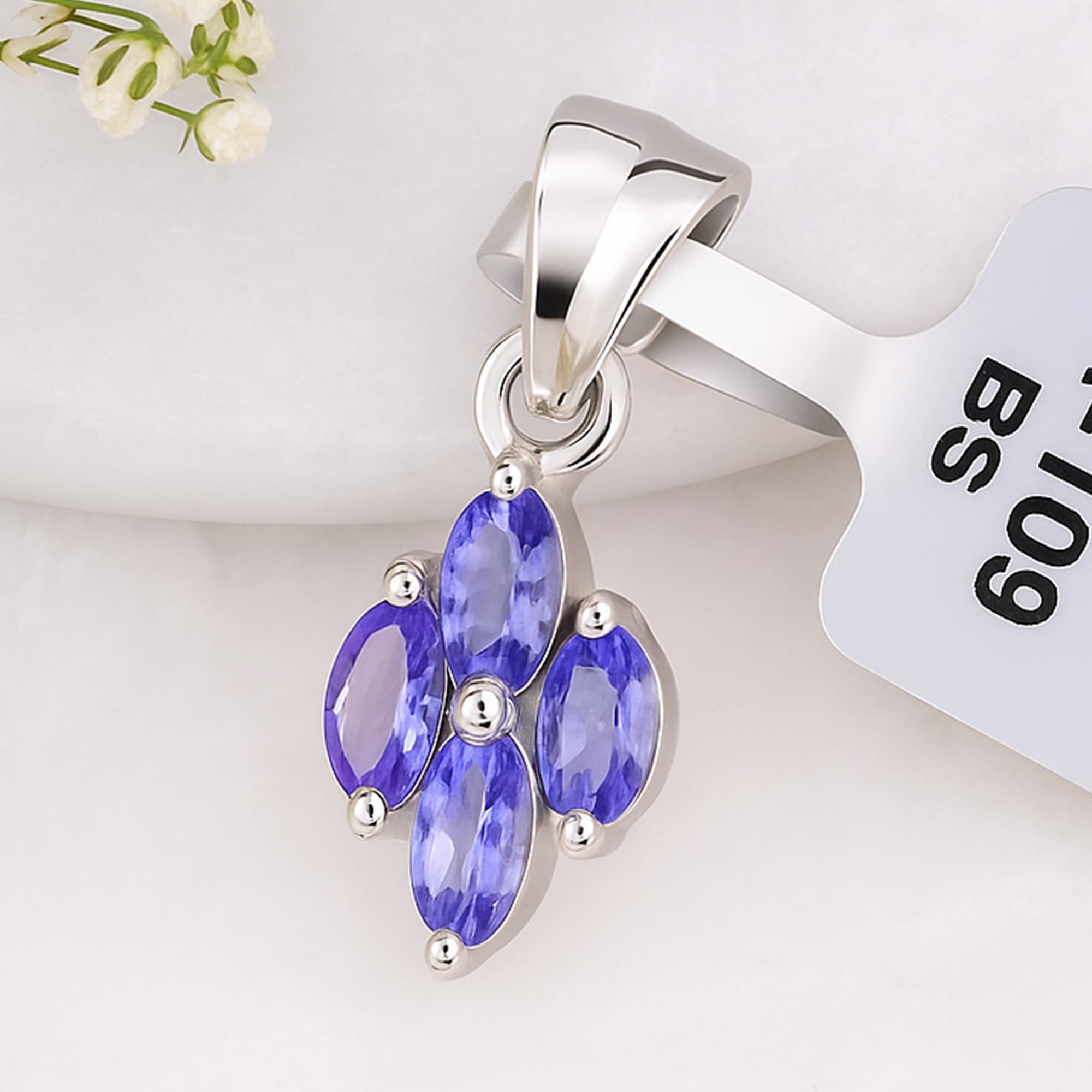 Petal Tanzanite Floral Pendant