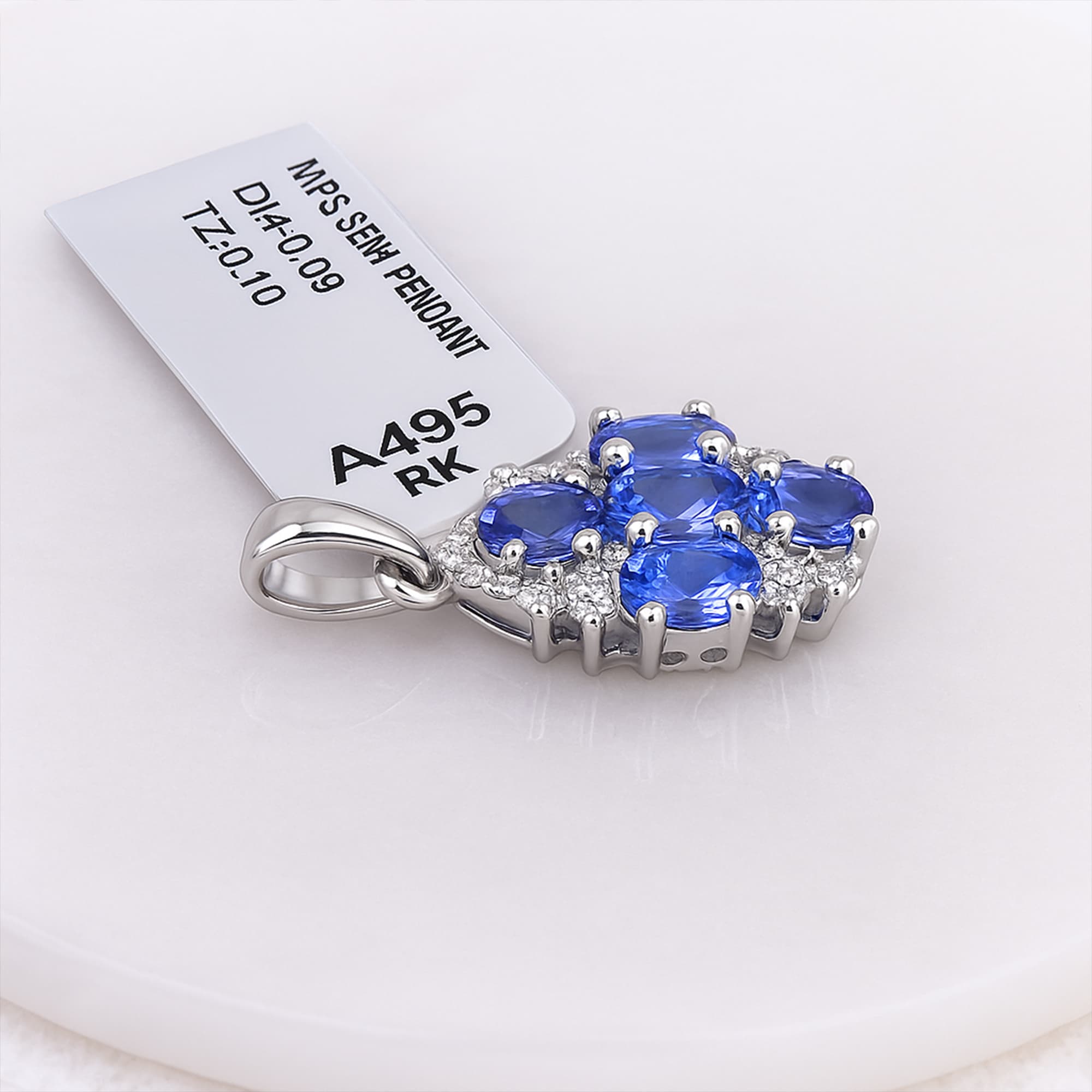 Royal Tanzanite Diamond Cluster Pendant