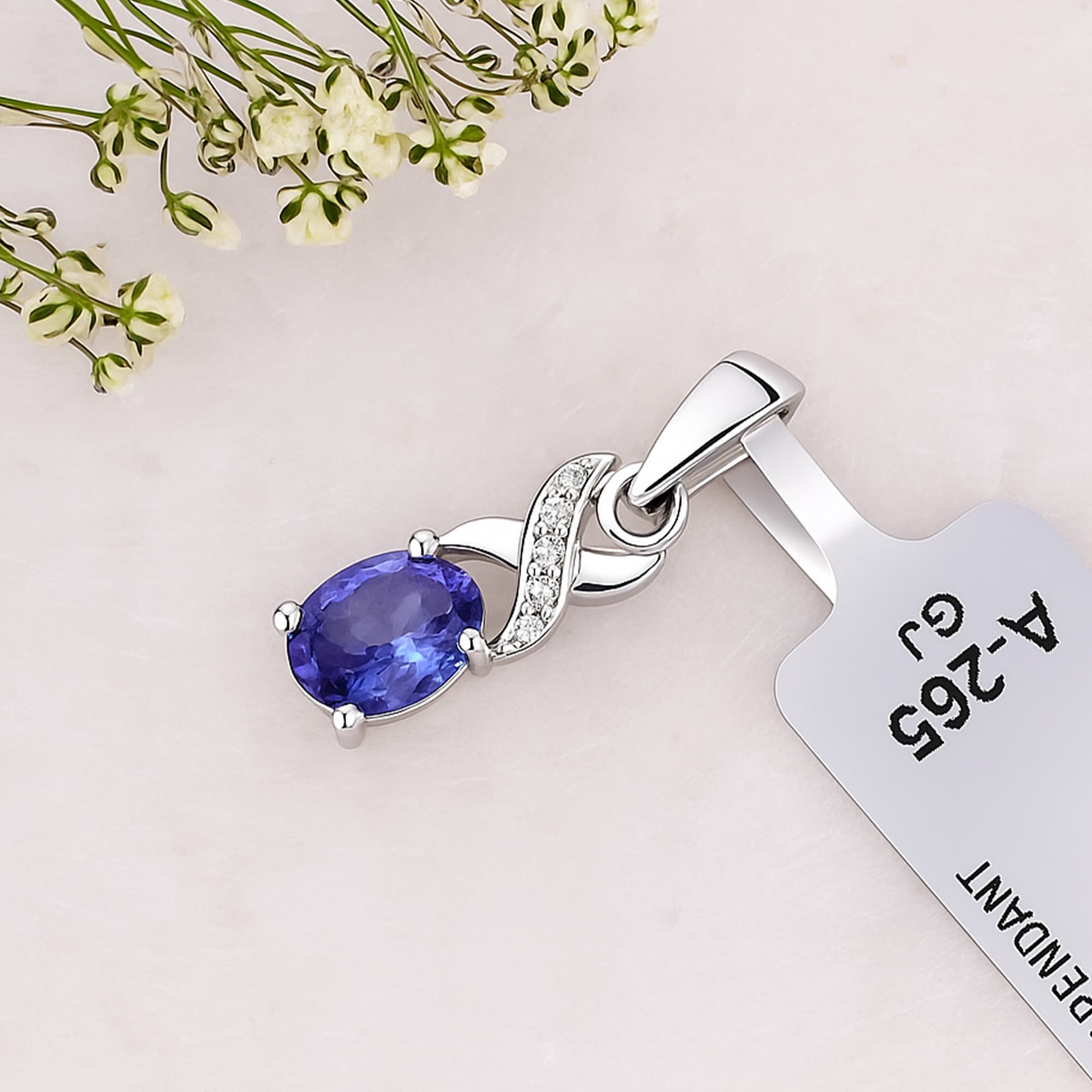 Celestial Blue Sapphire Drop Pendant alternate view