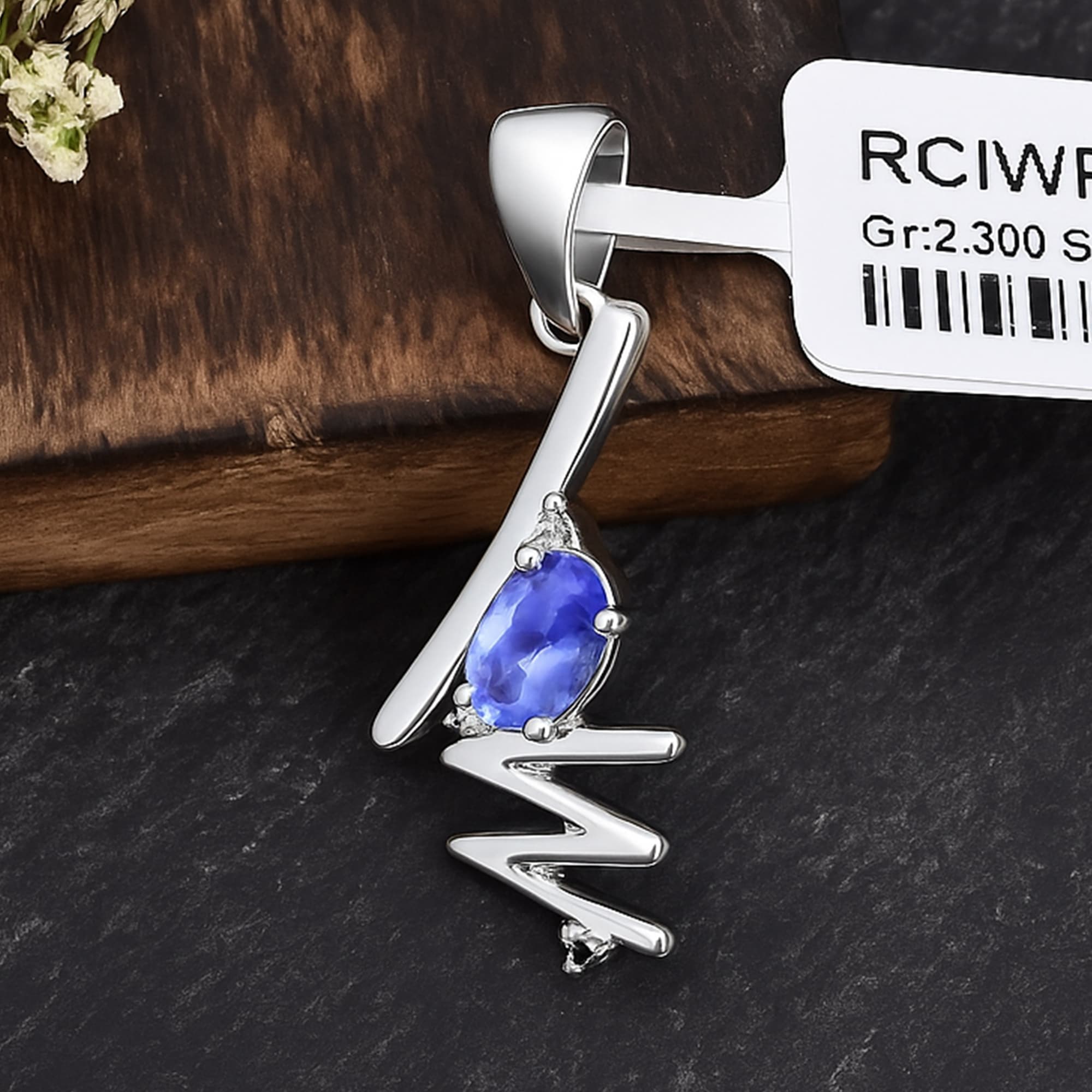 Modern Tanzanite Love Pendant