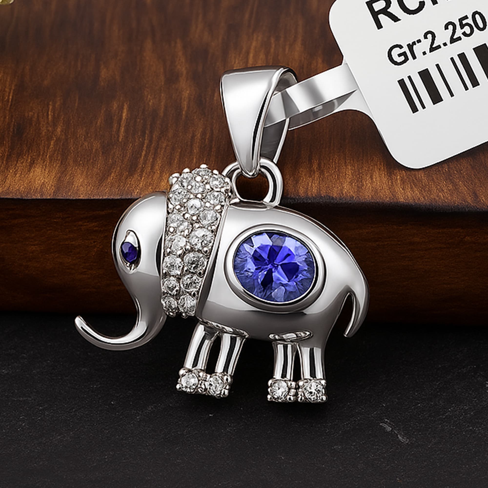 Lucky Tanzanite Elephant Pendant