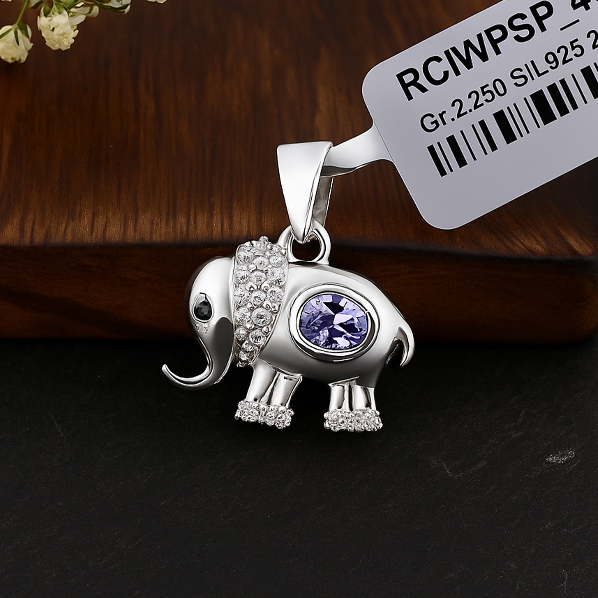 Lucky Tanzanite Elephant Pendant alternate view