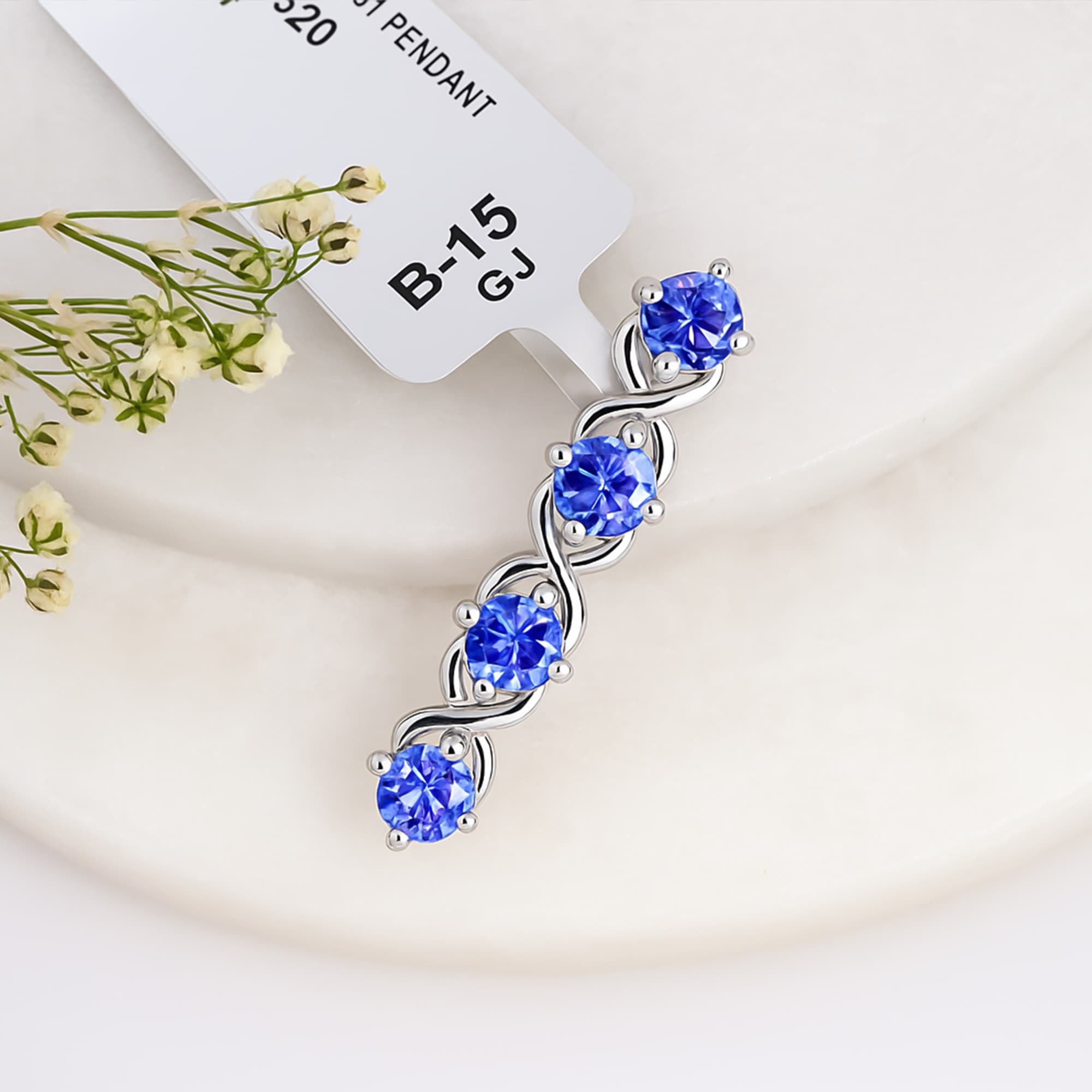 Infinity Tanzanite Cascade Pendant alternate view