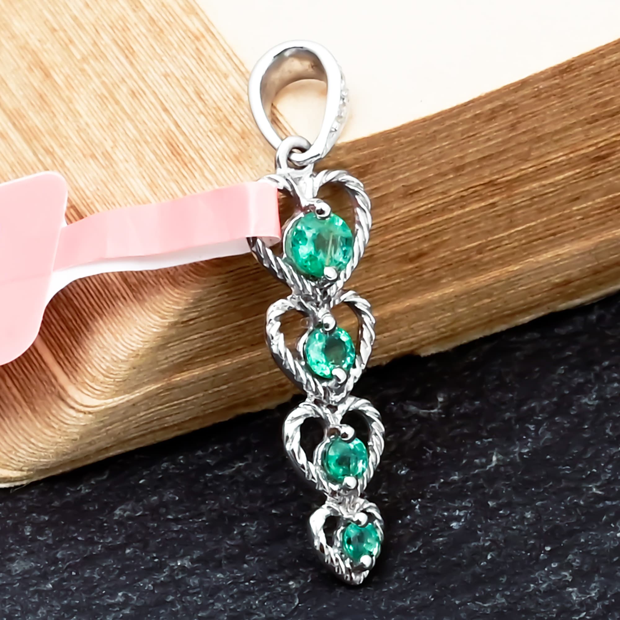 Emerald Heart Cascade Pendant