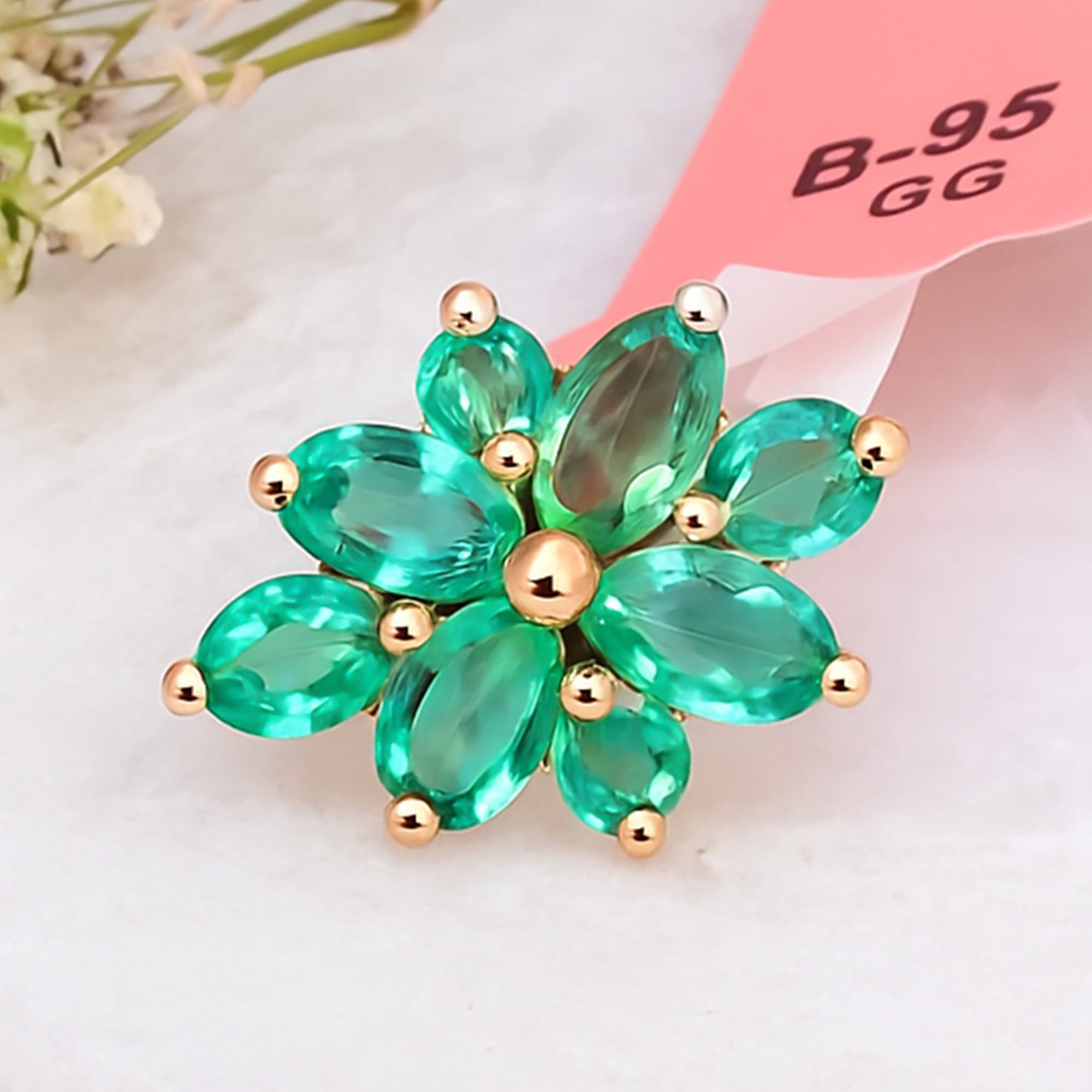Emerald Blossom Floral Pendant