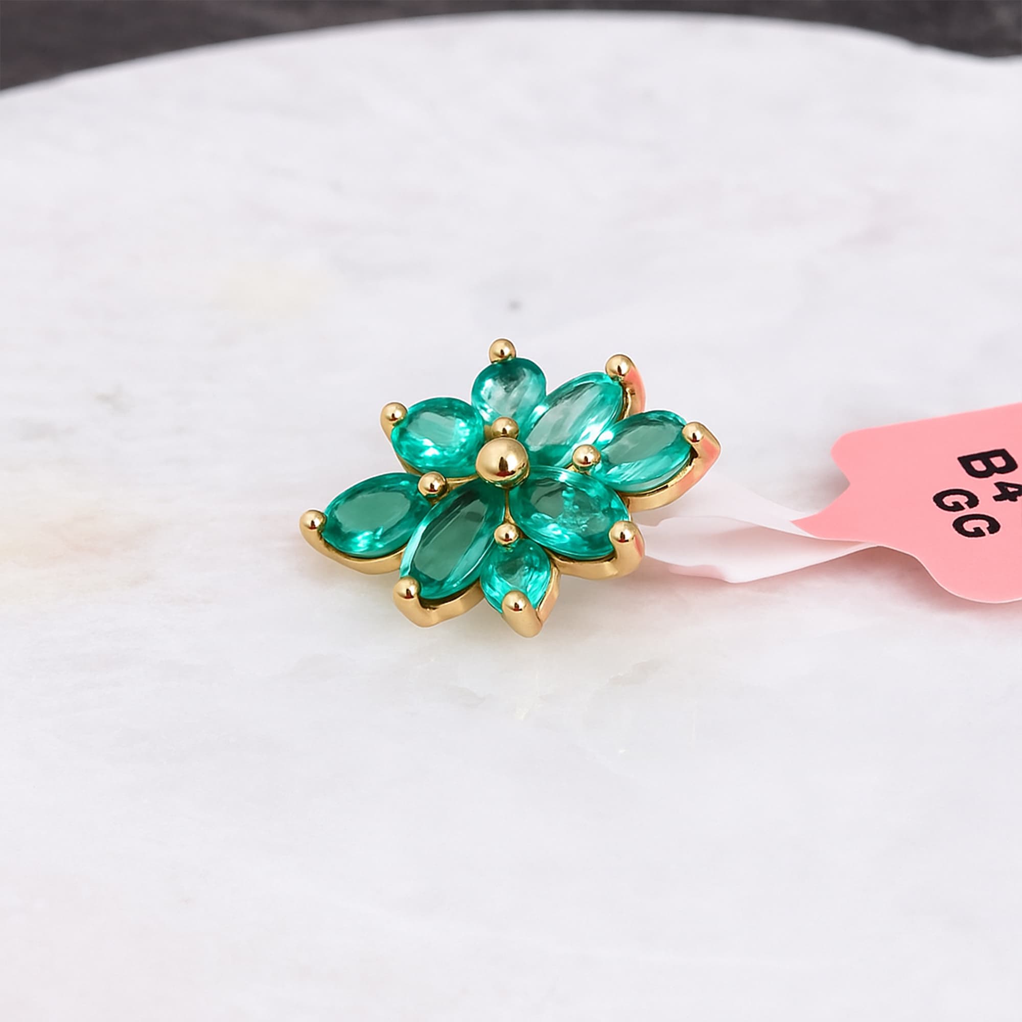 Emerald Blossom Floral Pendant