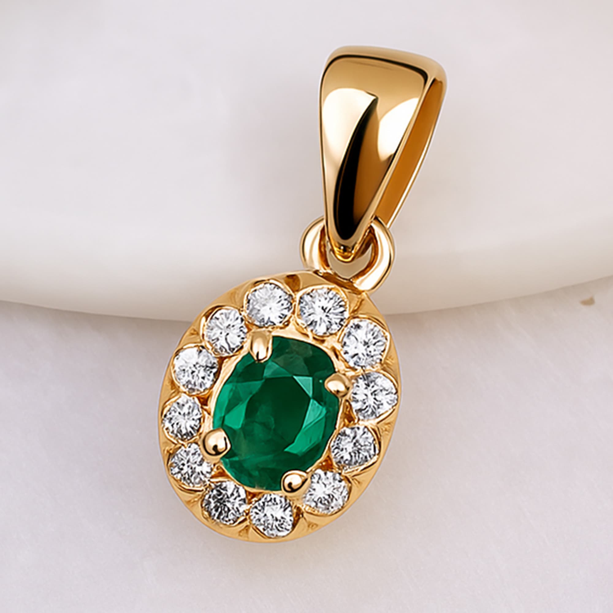 Royal Emerald Halo Pendant