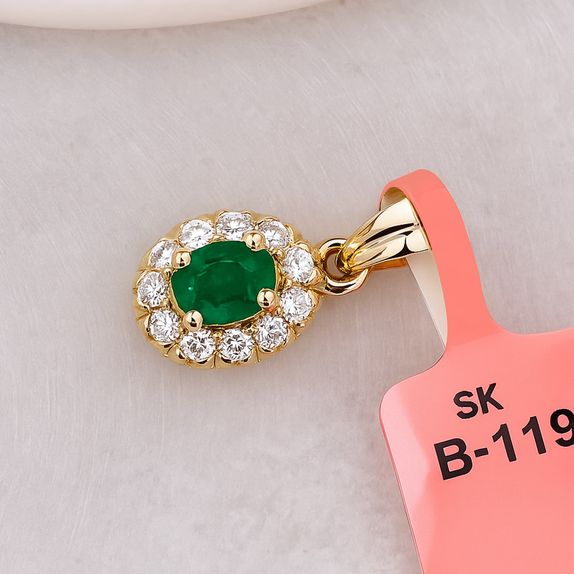 Royal Emerald Halo Pendant