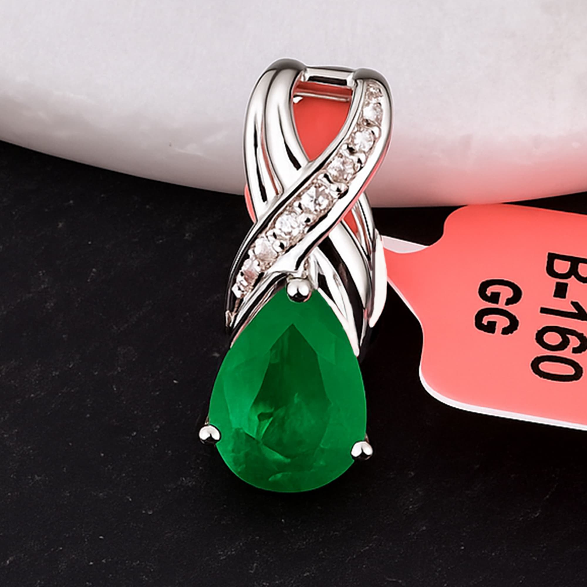 Emerald Dewdrop Elegance Pendant