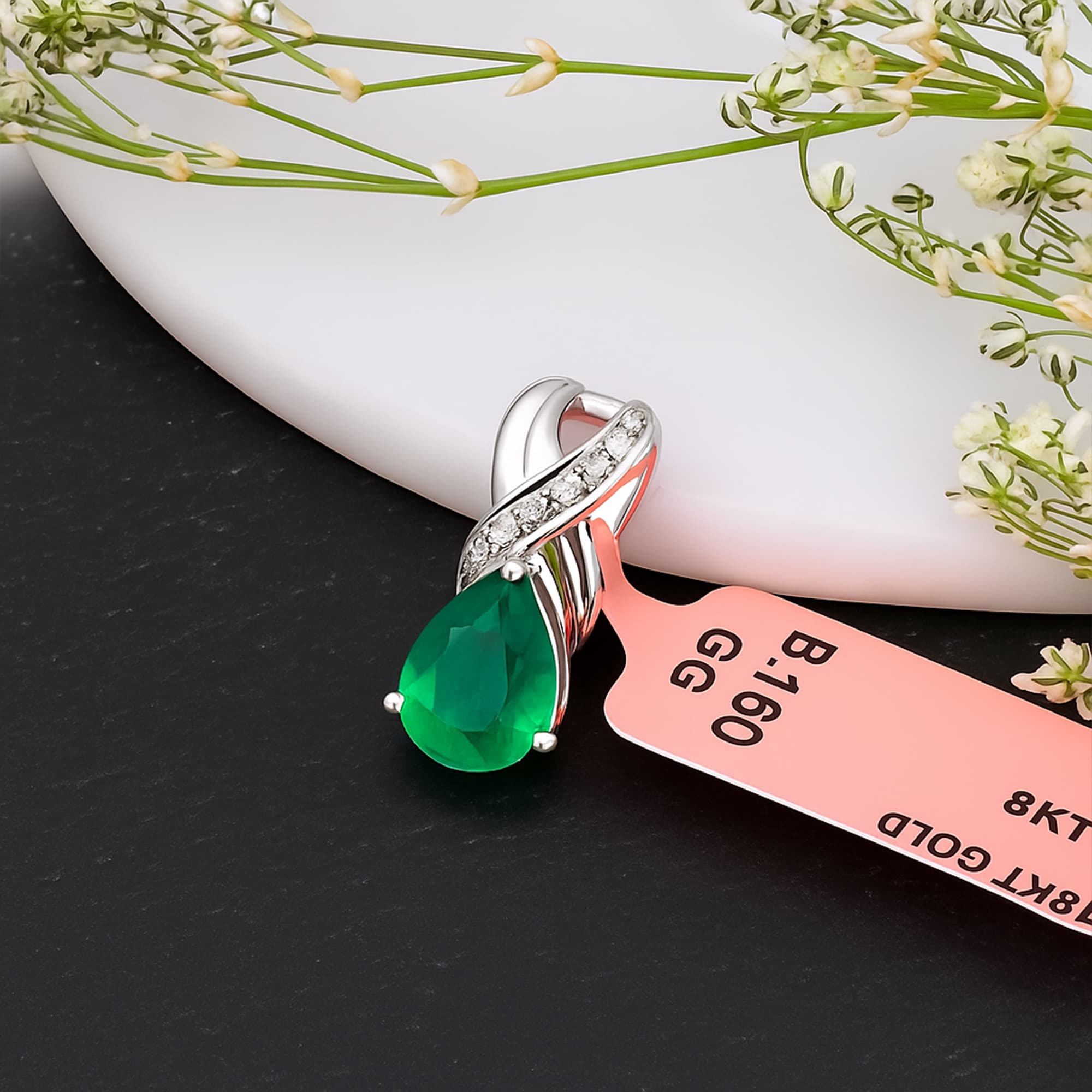 Emerald Dewdrop Elegance Pendant alternate view
