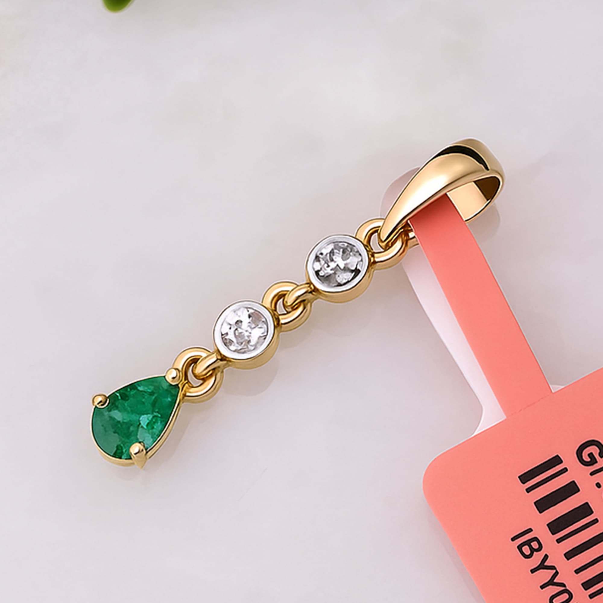 Emerald Cascade Diamond Pendant