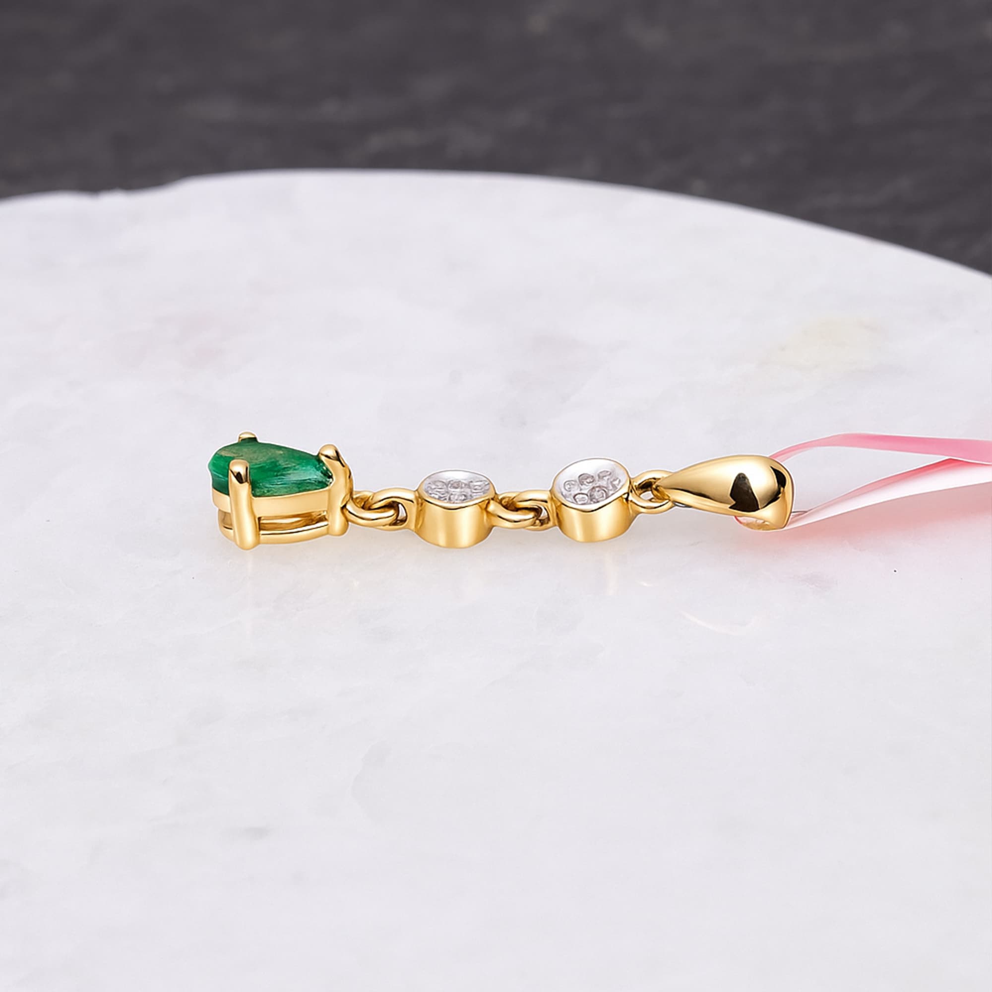 Emerald Cascade Diamond Pendant