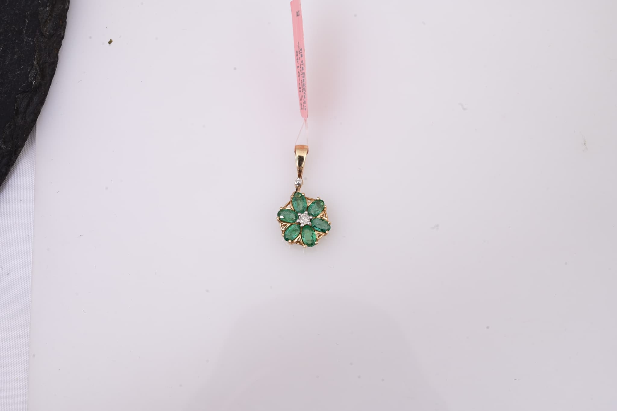 Golden Emerald Blossom Pendant