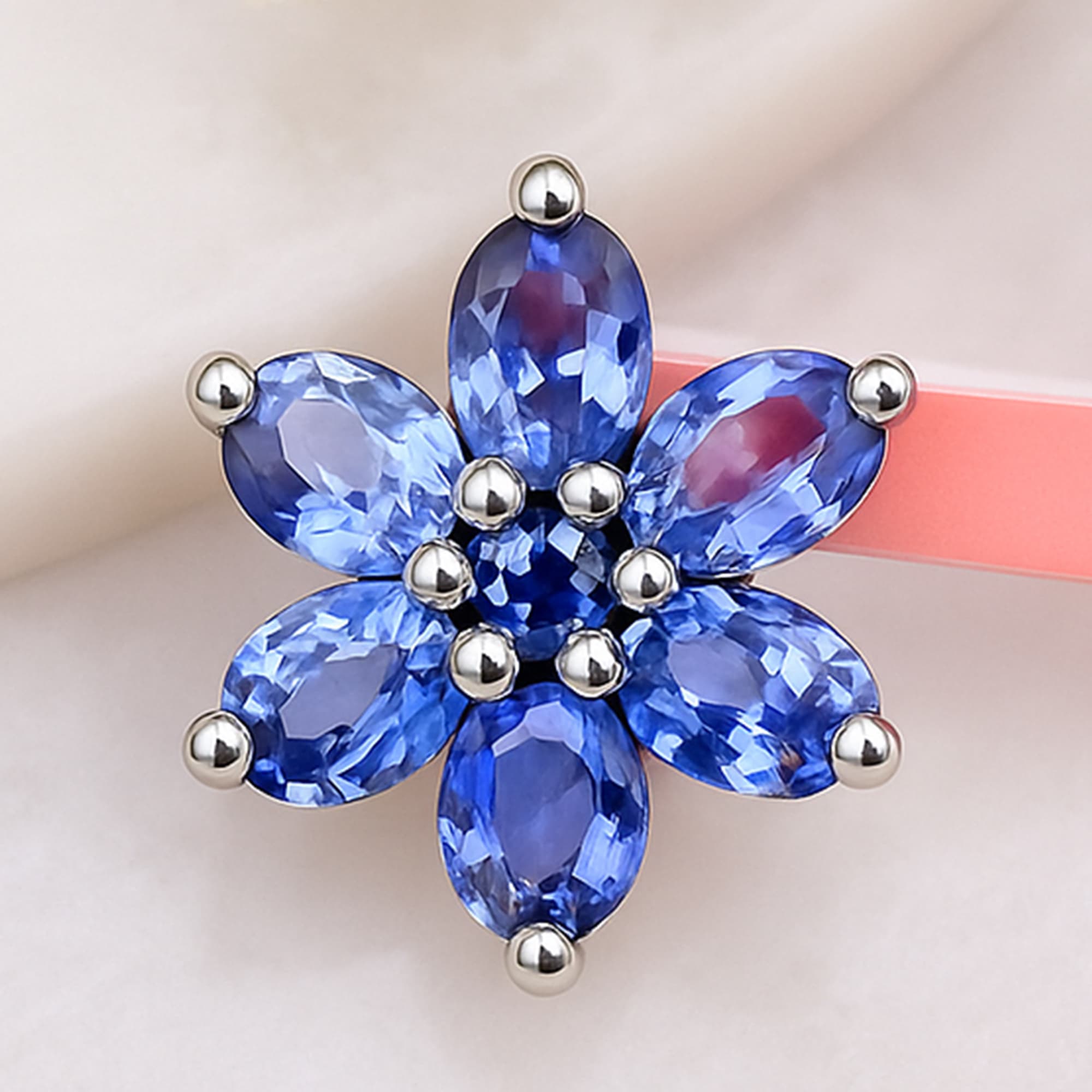 Blue Sapphire Blossom Pendant