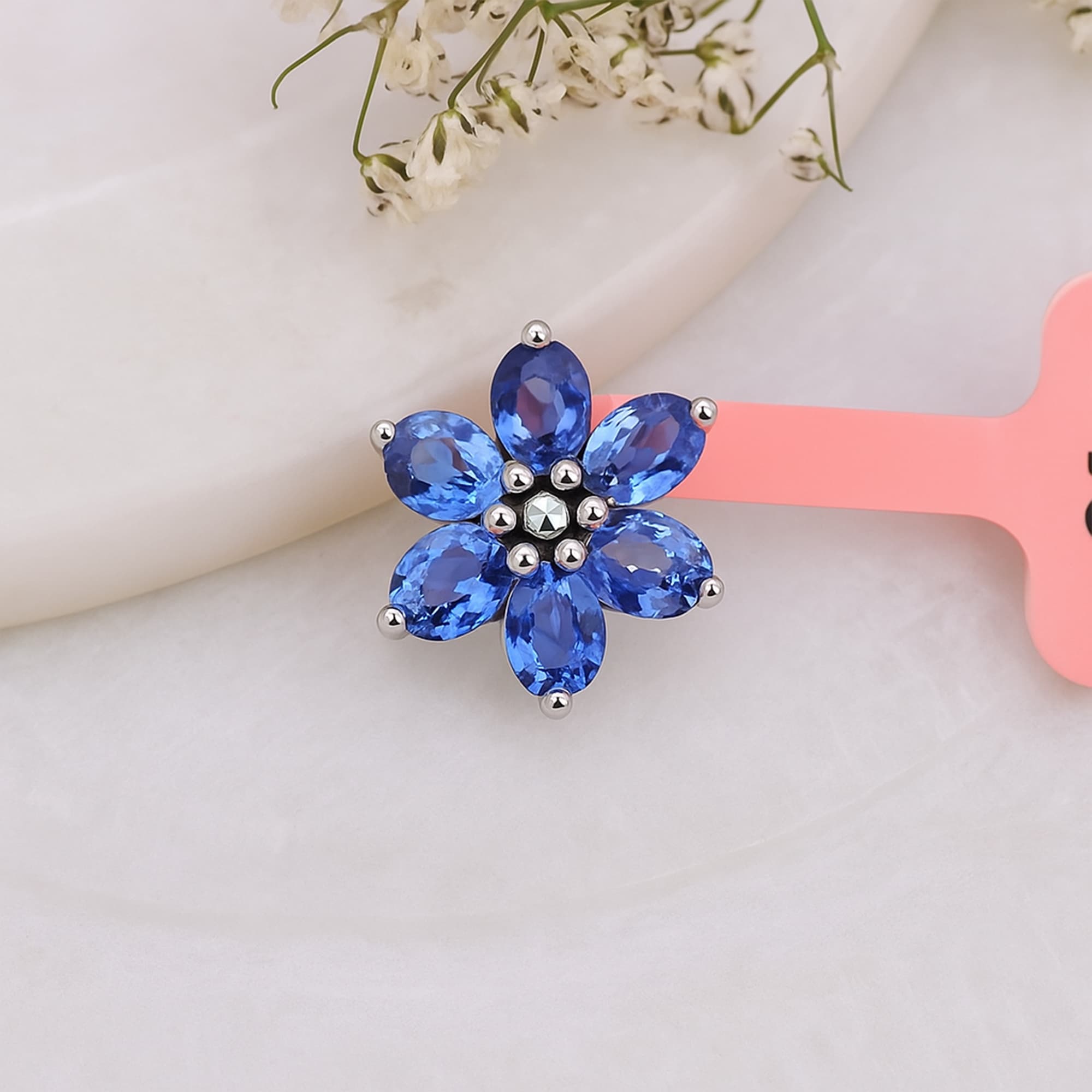 Blue Sapphire Blossom Pendant alternate view
