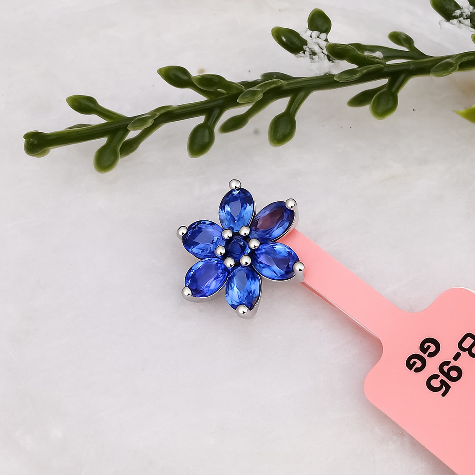 Blue Sapphire Blossom Pendant