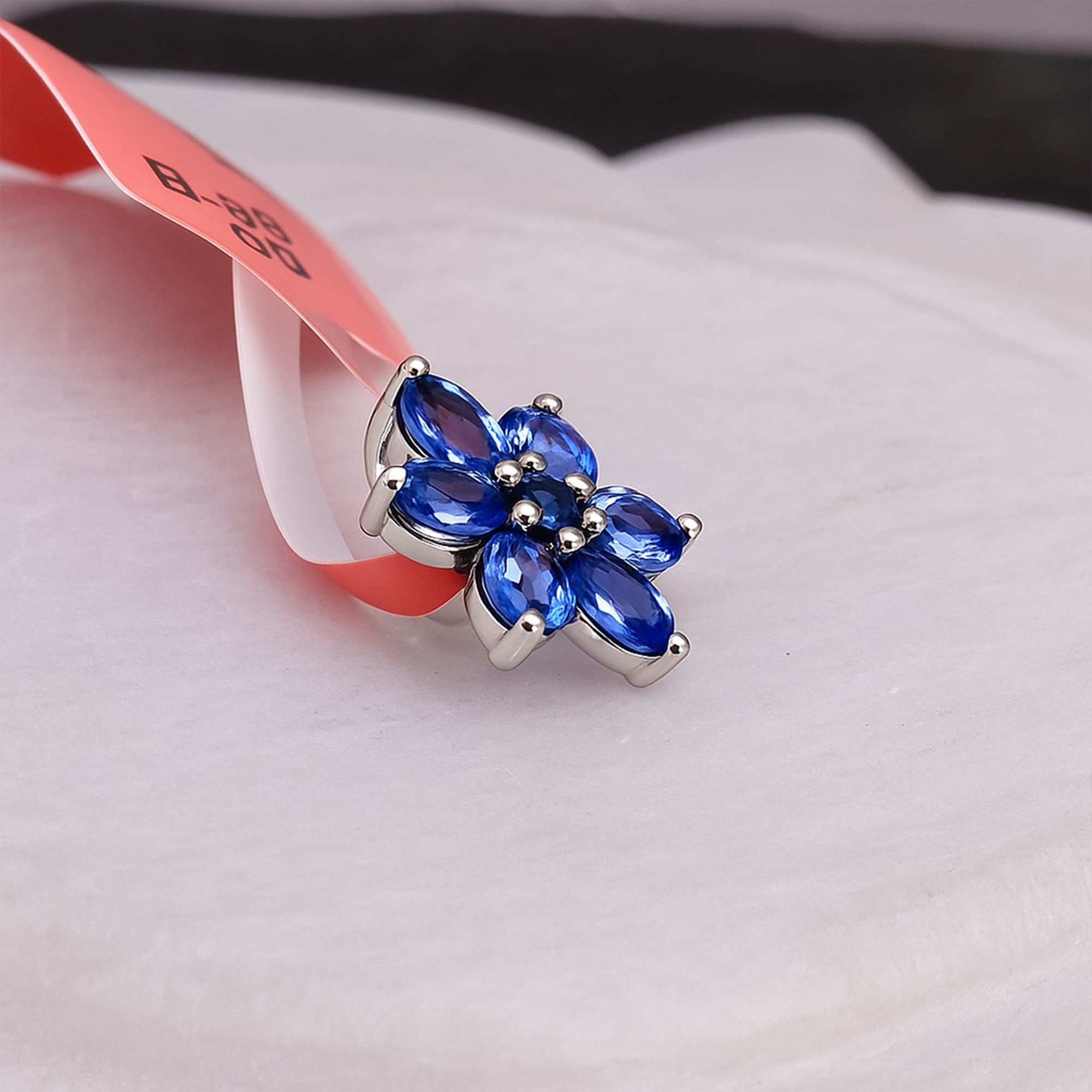 Blue Sapphire Blossom Pendant