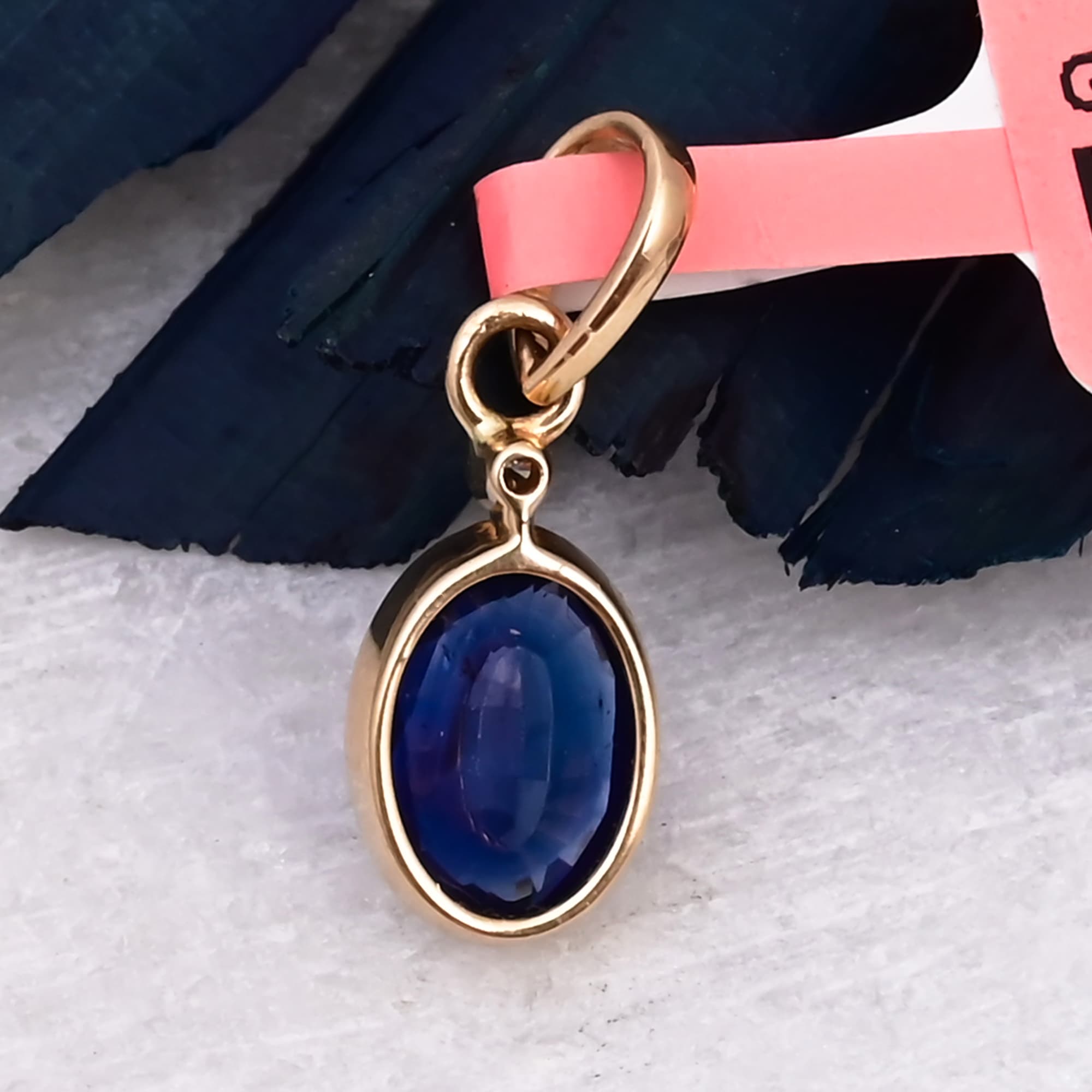 Royal Blue Sapphire Bezel Pendant