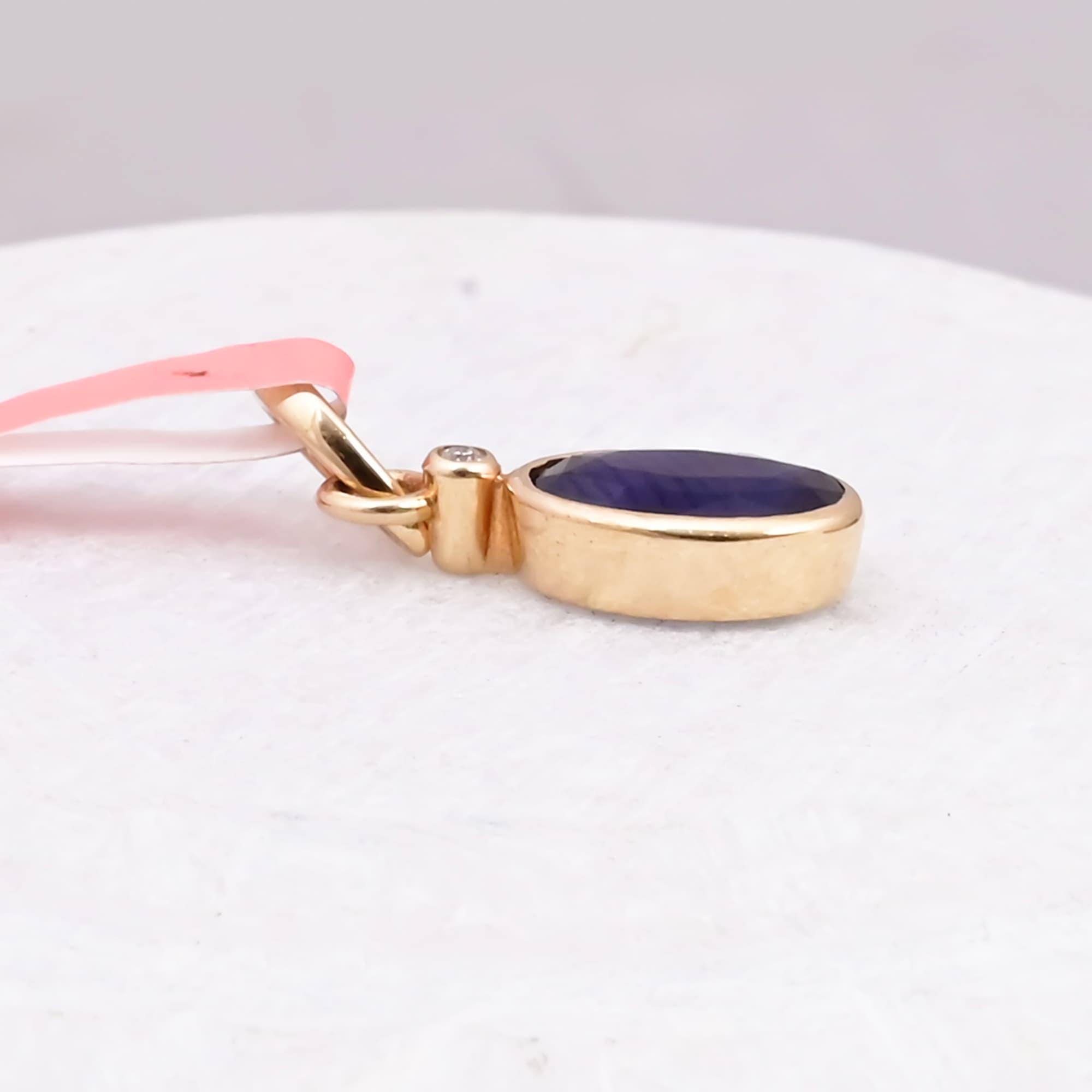 Royal Blue Sapphire Bezel Pendant