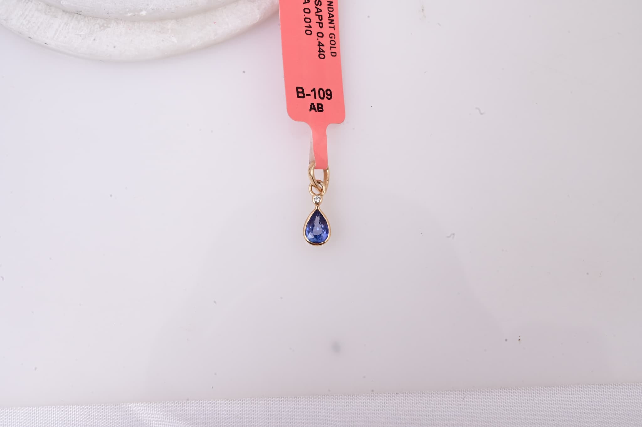 Pear Blue Sapphire Drop Pendant
