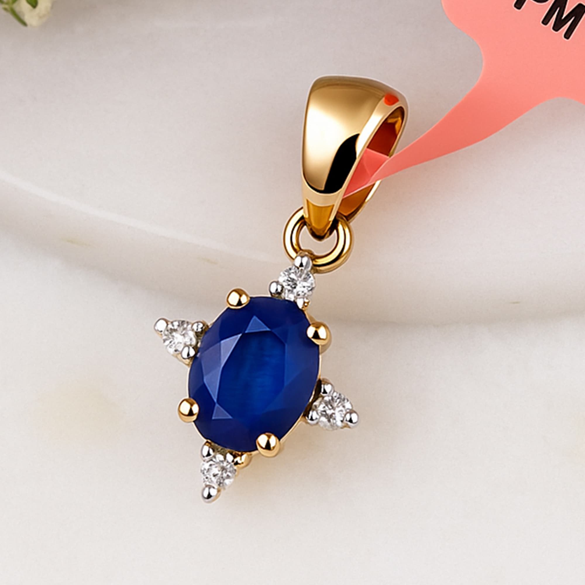 Celestial Blue Sapphire Diamond Pendant
