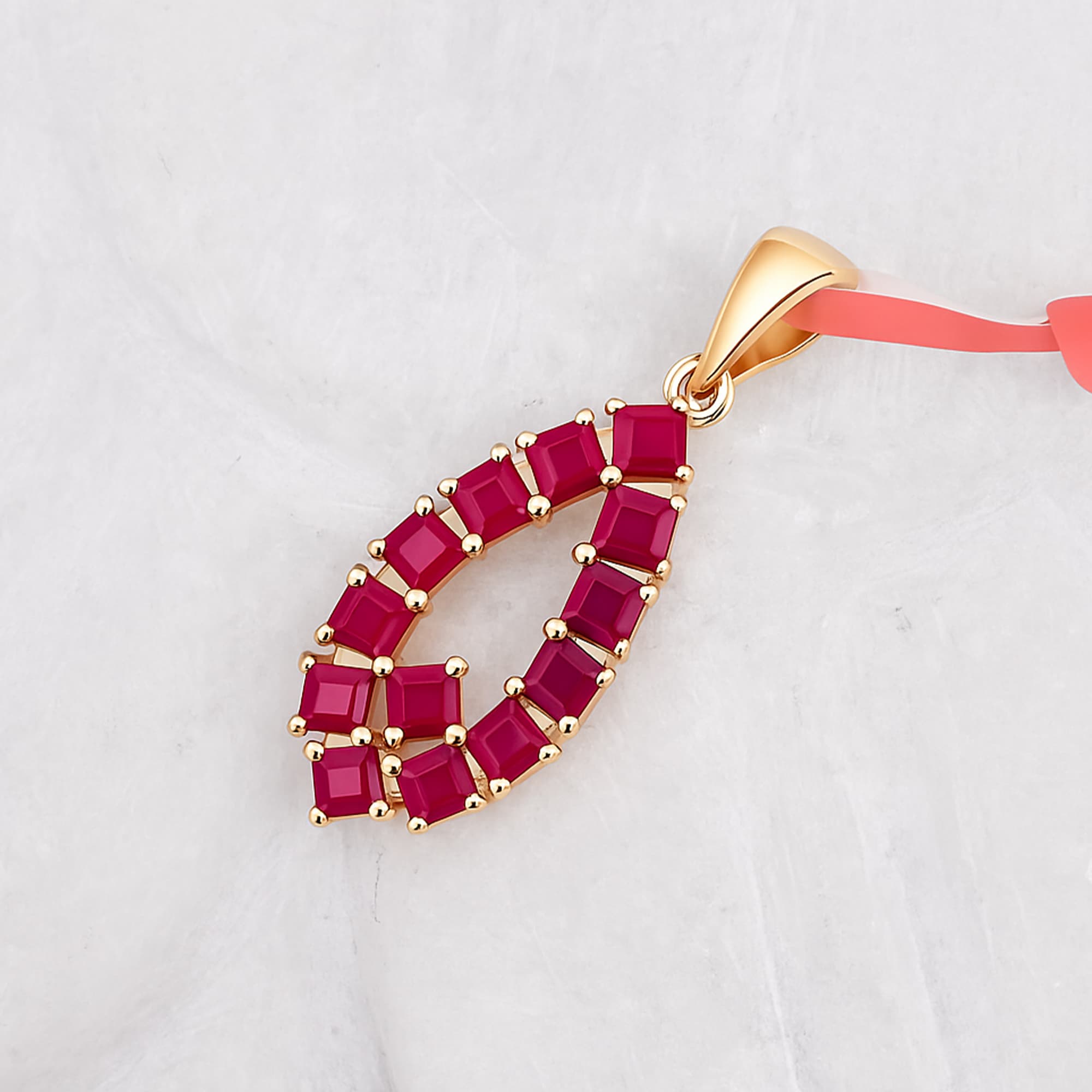 Geometric Ruby Marquise Pendant alternate view