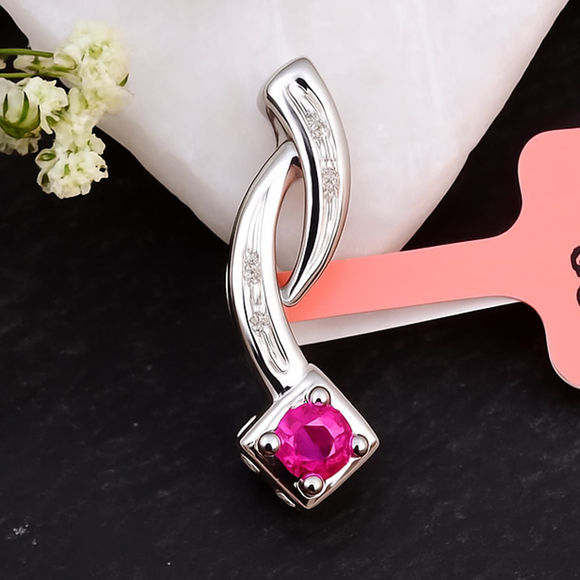 Twist Ruby Diamond Pendant