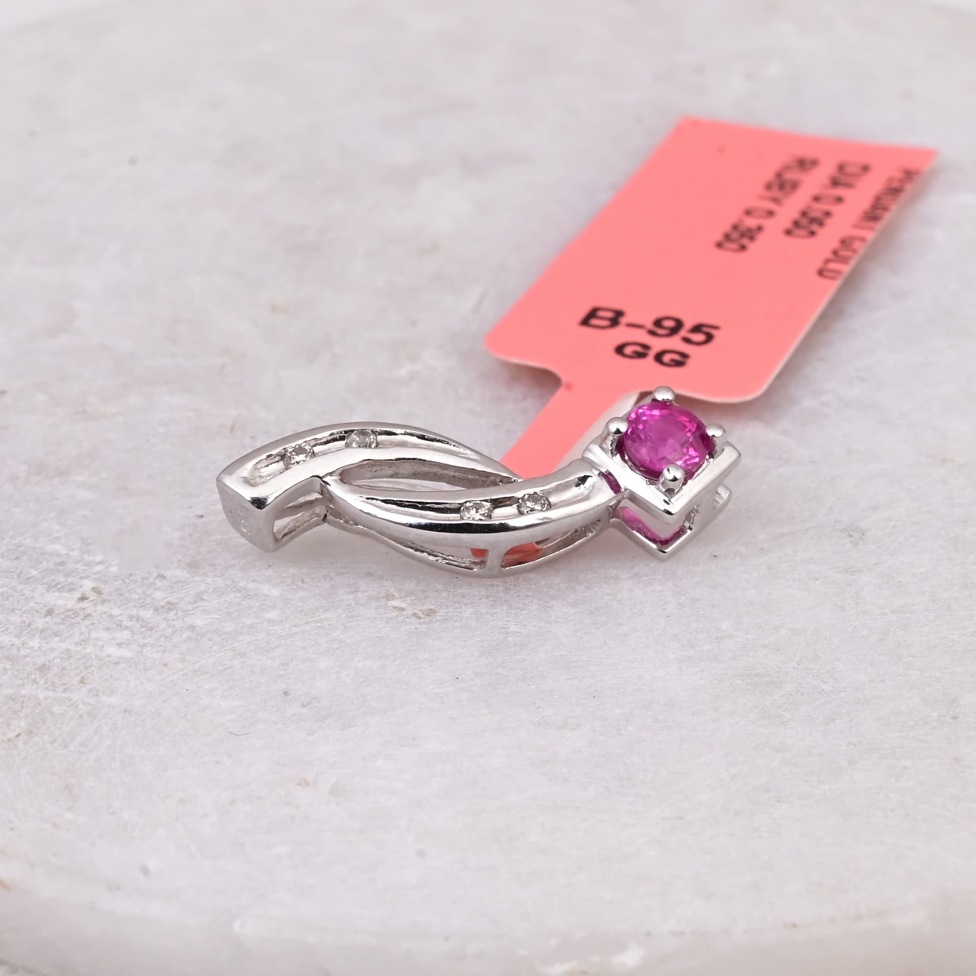 Twist Ruby Diamond Pendant