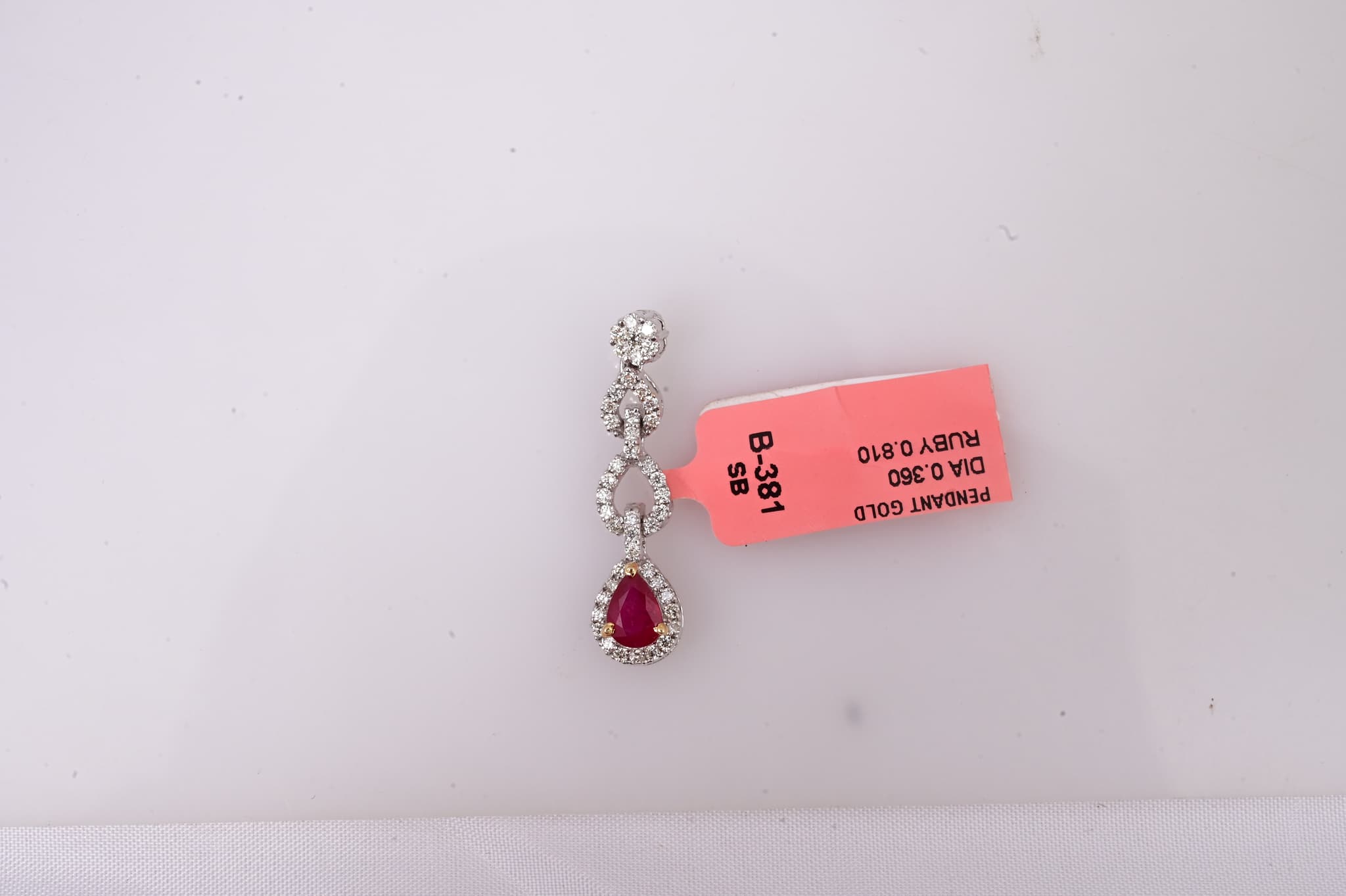 Ruby Infinity Diamond Drop Pendant