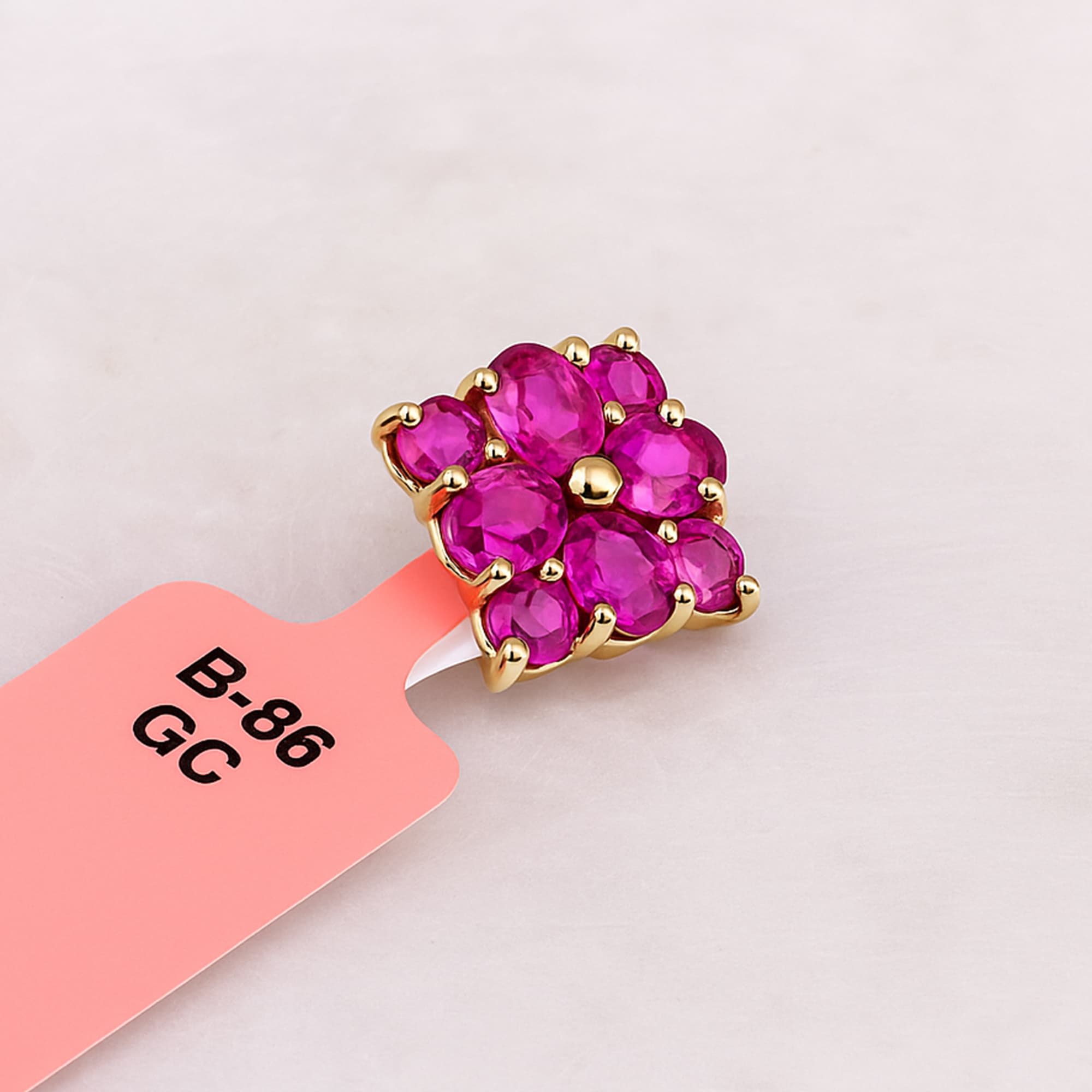 Ruby Blossom Floral Pendant