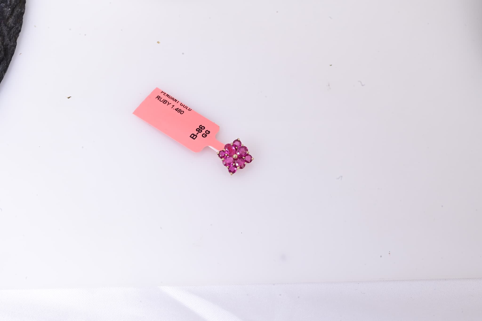 Ruby Blossom Floral Pendant