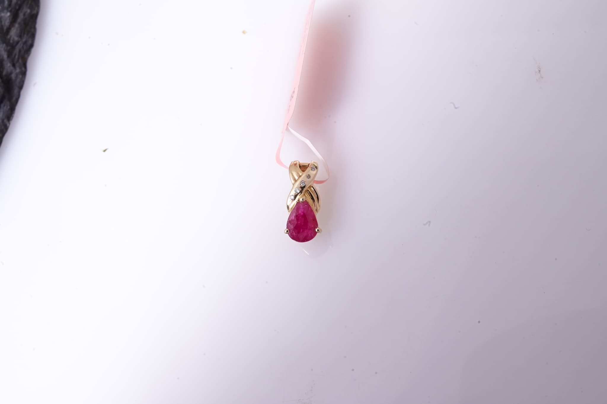 Ruby Dewdrop Diamond Pendant
